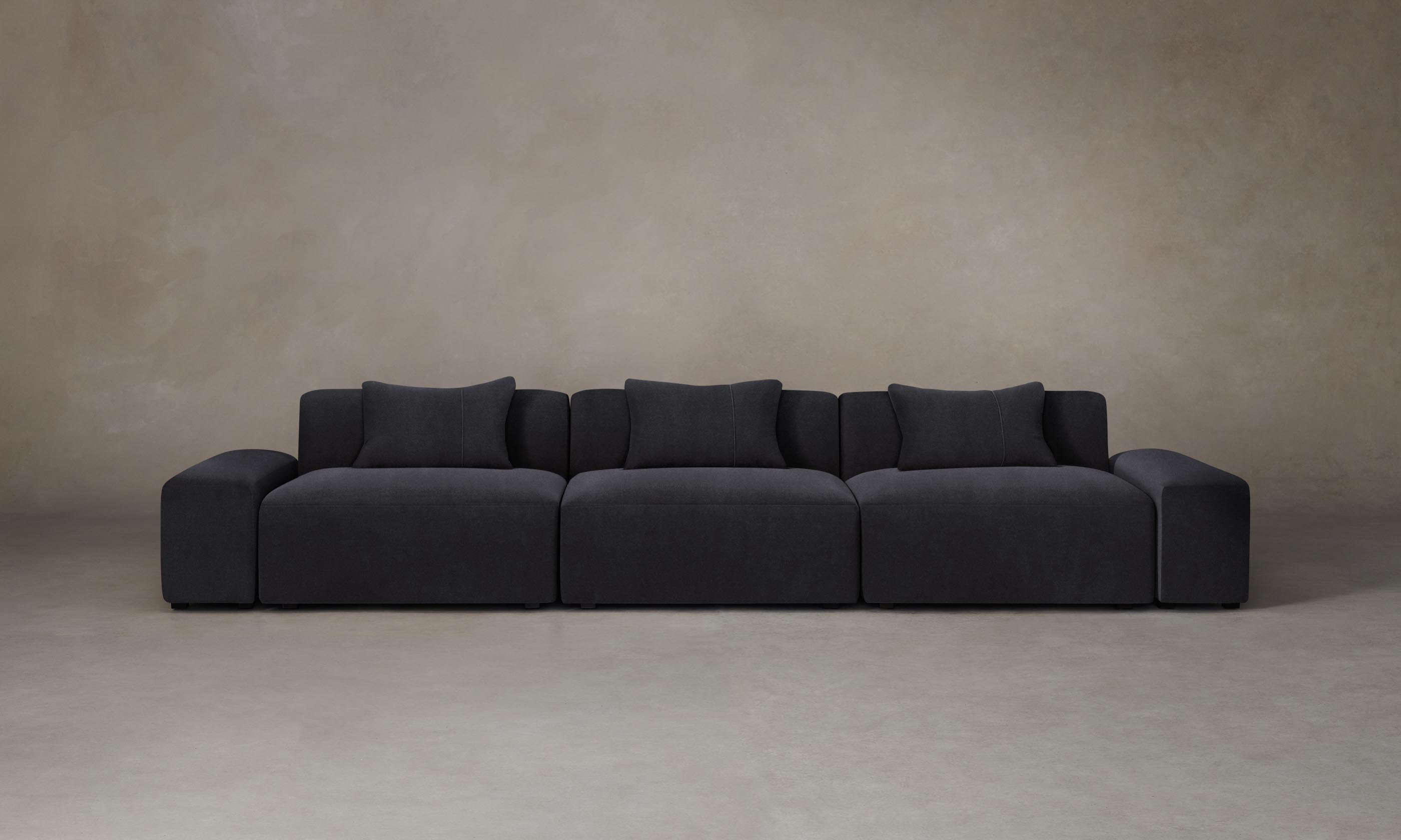 Breuer Modular Sofa - Performance Velvet Flannel Upholstery | Modern Sectional Couch for Living Room, Lounge & Office Spaces