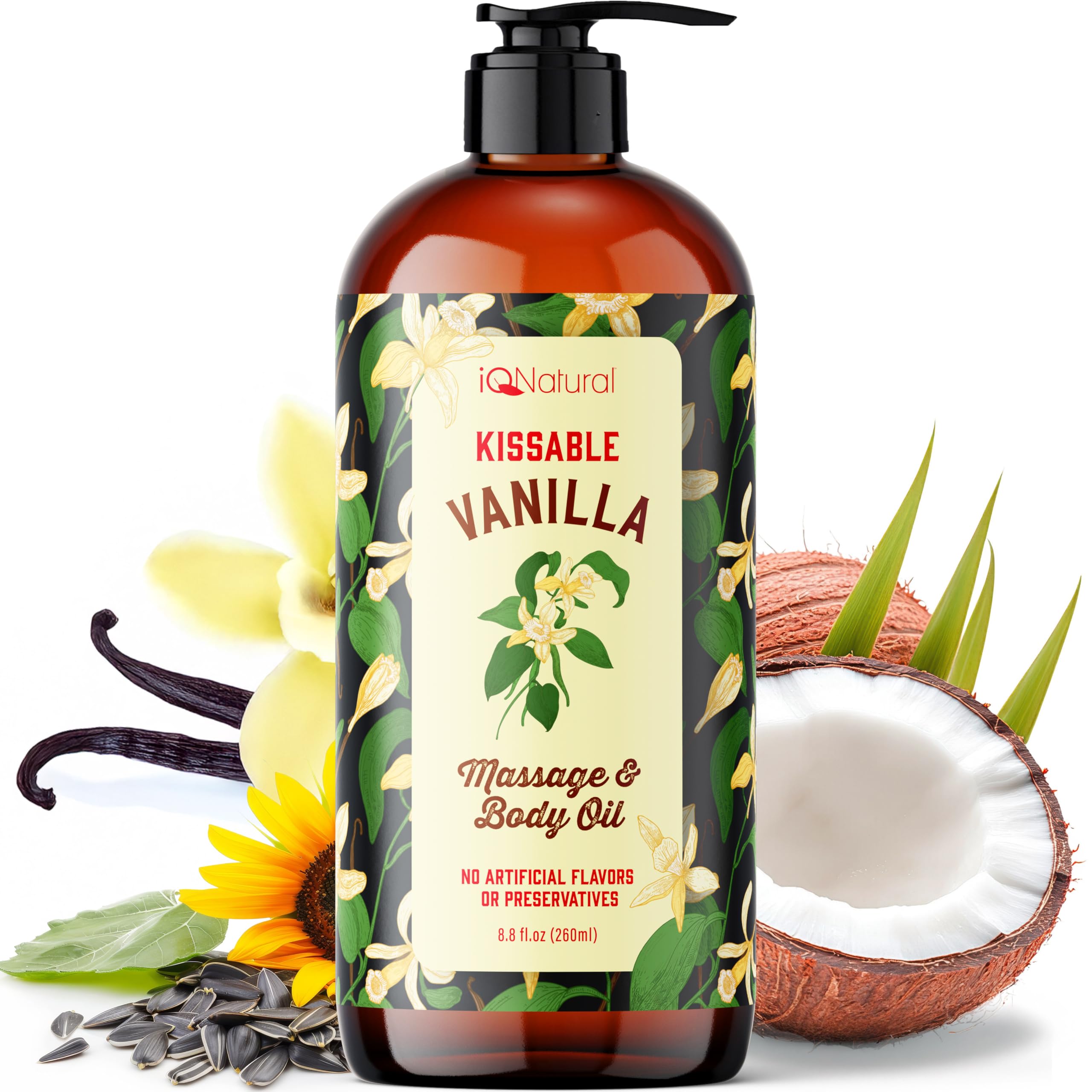 Edible Massage Oil for Couples - Warming & Sensual Body Massage Oil for Intimacy & Relaxation - 8oz (237ml) - Perfect for Date Nights, Massage Therapy & Romantic Evenings