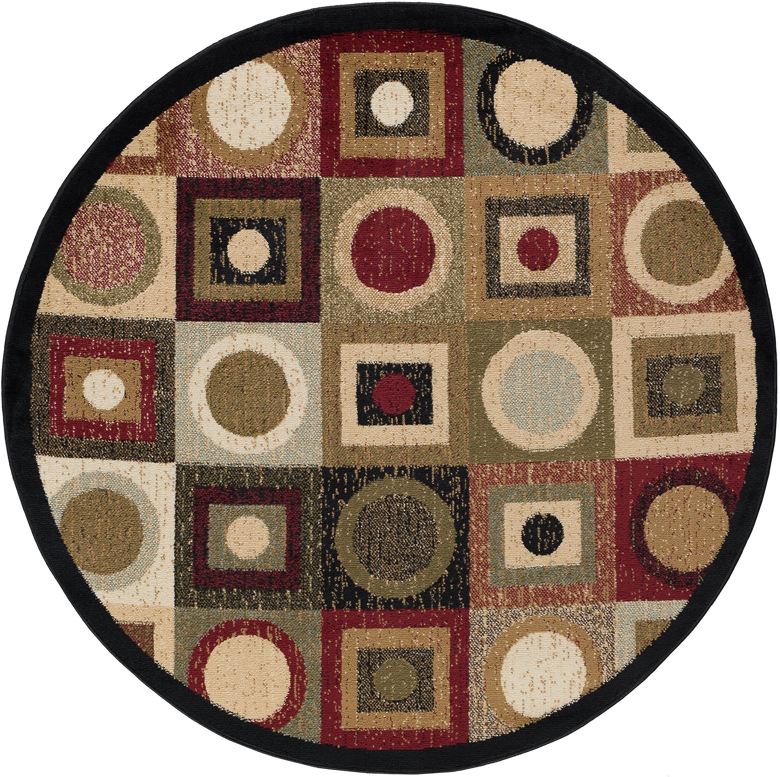 Ethan Round Area Rug 8' - Soft Non-Slip Black Carpet for Living Room, Bedroom & Office | Universal Size Home Decor Floor Mat