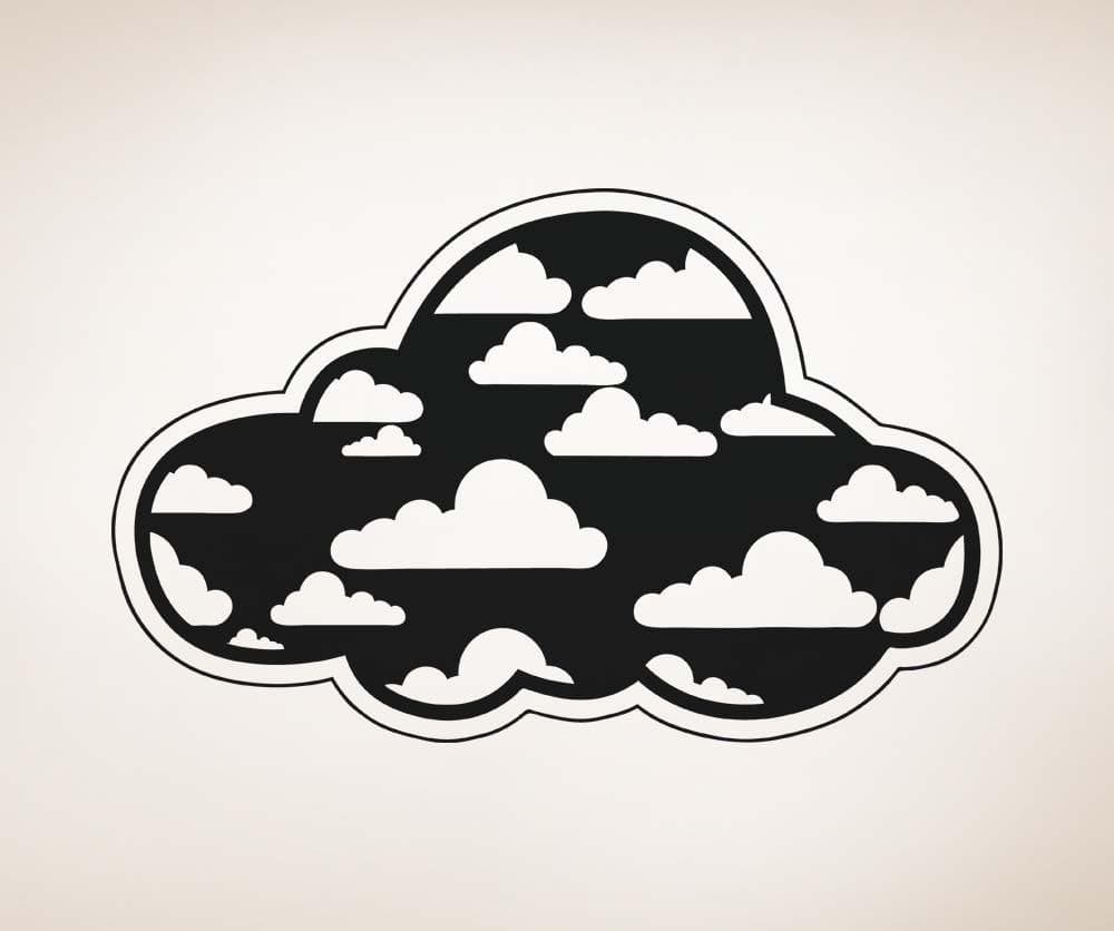 Vinyl Wall Decal Sticker - Removable Clouds Design for Nursery, Kids Room & Home Decor - Self-Adhesive Art #OS_AA1698 - Perfect for Bedroom, Living Room & Office Wall Styling