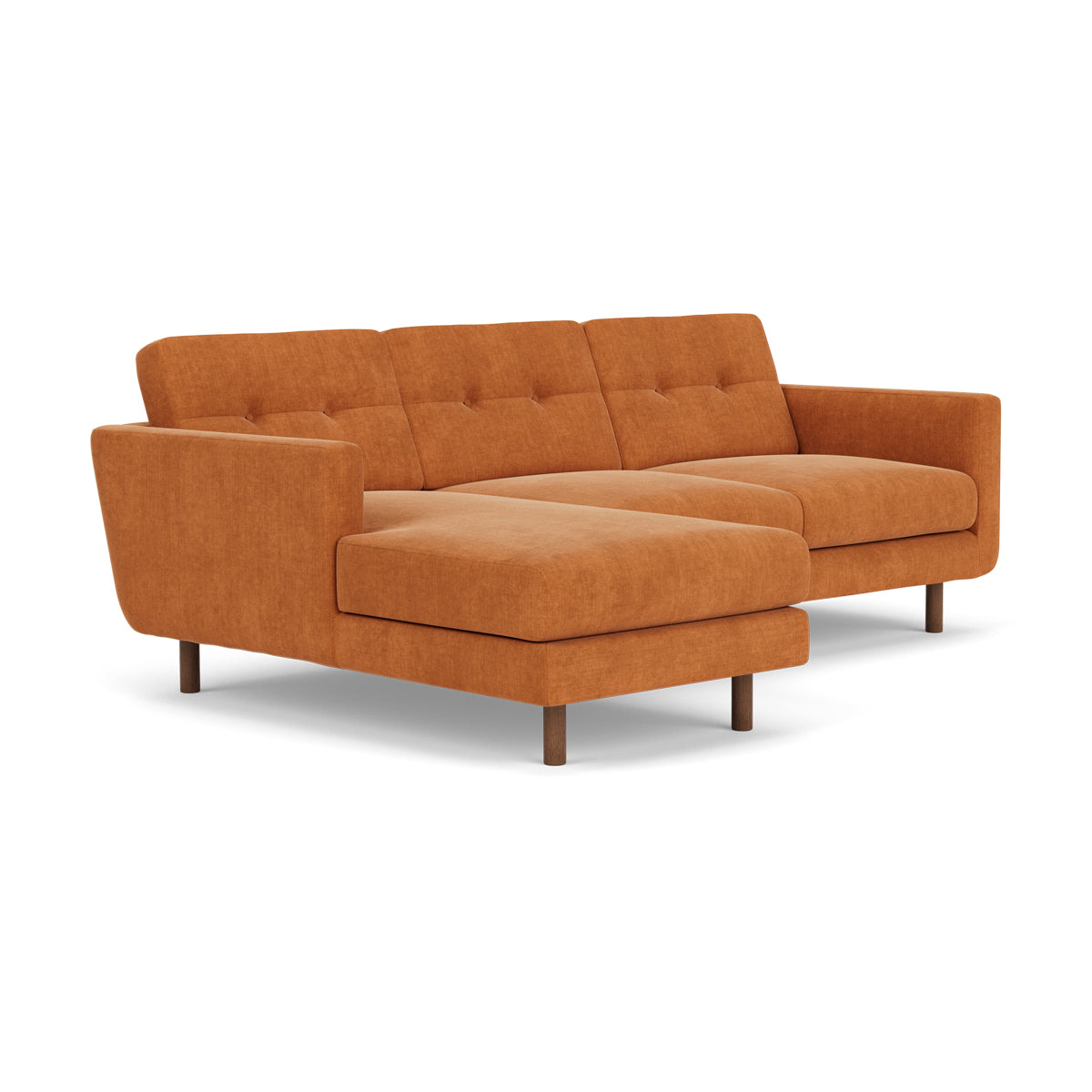 Conrad Fabric Left Chaise Sofa - Modern L-Shaped Sectional Couch with Reversible Chaise Lounge for Living Room, Apartment & Home Theater Comfortable Seating