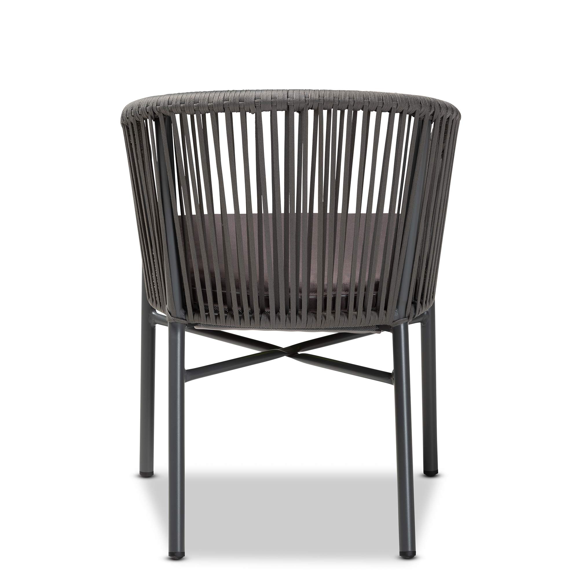 Baxton Studio Modern Grey Dining Chairs - Set of 2 Contemporary Kitchen Chairs for Dining Room, Breakfast Nook & Small Space