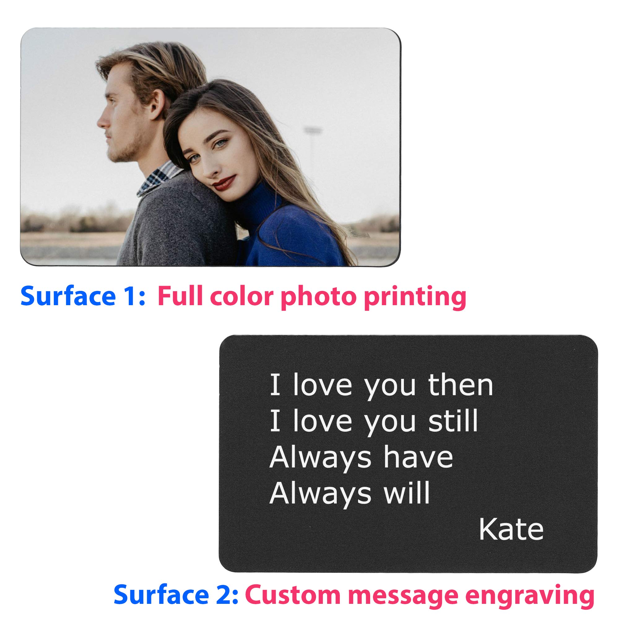 Custom Engraved Wallet Insert Card with Personalized Photo & Text - Perfect for Anniversaries, Weddings & Romantic Gifts