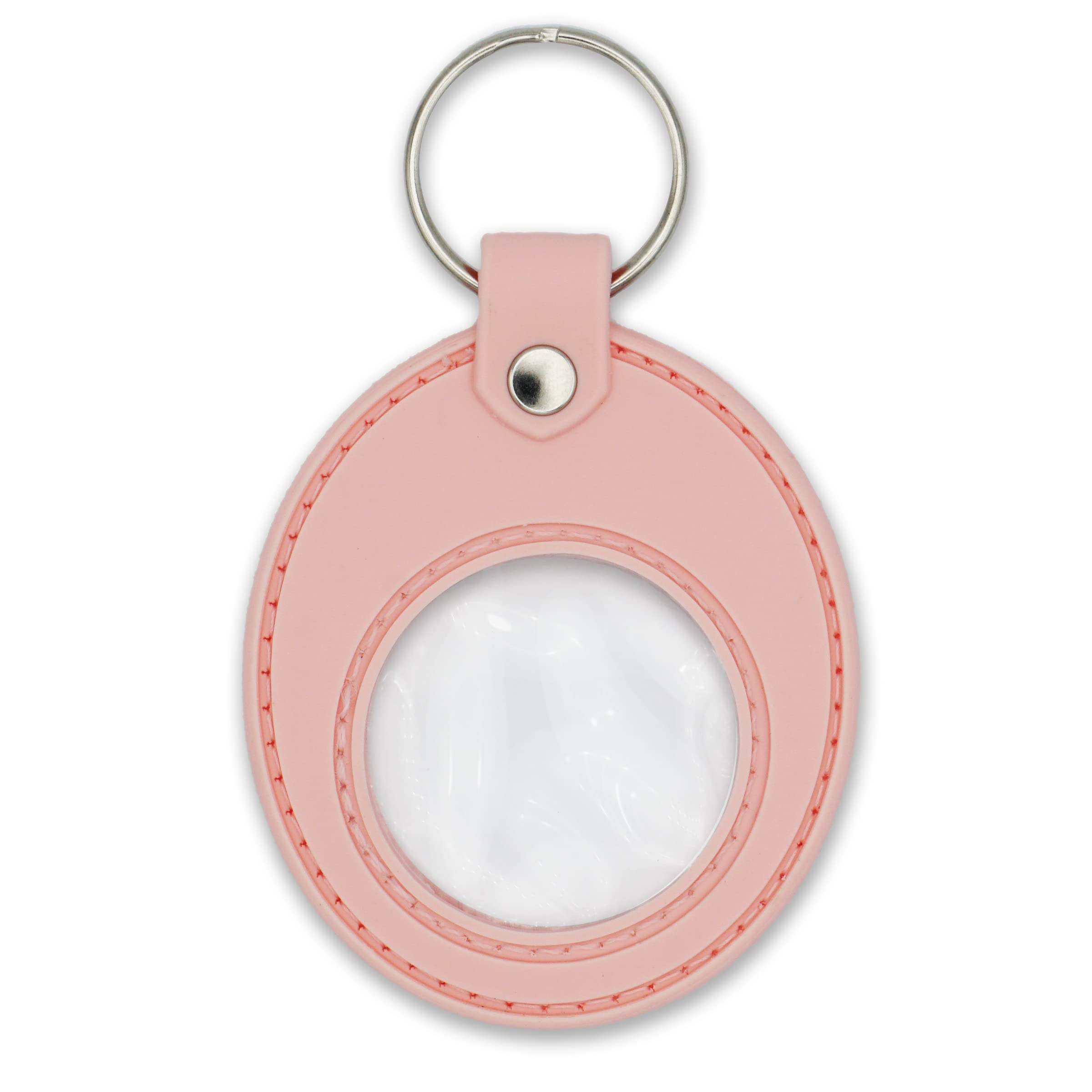 Sobriety Coin Holder Keychain - Displays Both Sides of AA Medallions, Recovery Tokens & Apple AirTag - Waterproof Scratchproof Soft Silicone Key Ring for 12 Step Programs - Perfect for AA Meetings, NA Recovery & Personal Motivation (Pink)