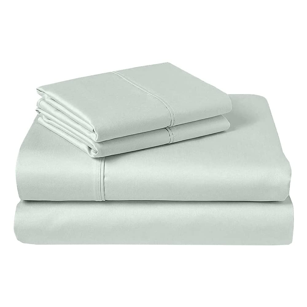 Luxury Queen Size Sheet Set - 4 Piece 100% Egyptian Cotton Bed Sheets Set with High Thread Count, Soft & Breathable, Ash Grey Solid Color - Perfect for Hotel Style Bedding, Guest Rooms & Master Bedroom Comfort