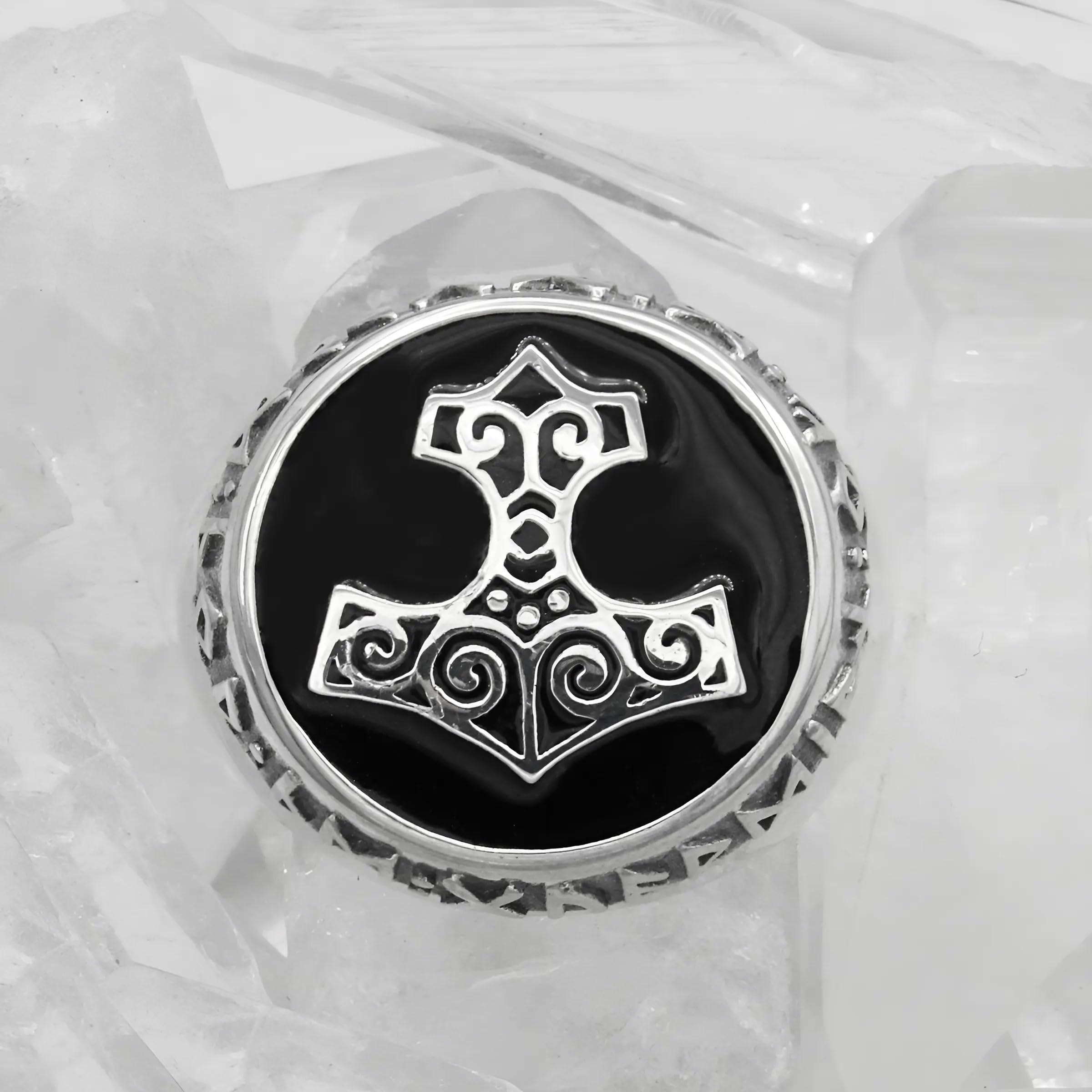 Dryad Design Sterling Silver Thor's Hammer Ring - Mjolnir Norse Viking Rune Jewelry for Men & Women (Size 5-15) | Perfect for Viking Lovers, Cosplay & Norse Mythology Enthusiasts