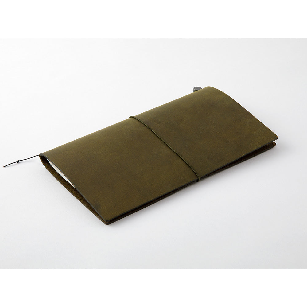 Traveler's Notebook Starter Kit - Regular Size Olive Brown Leather Cover with Refillable Notebooks & Accessories | Perfect for Journaling, Travel, Sketching & Daily Planning