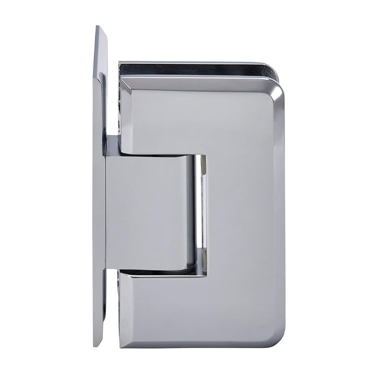 CRL Chrome Cologne 544 Series 5176 Pre-Set Wall Mount Offset Back Plate Hinge - Heavy Duty Cabinet & Door Hardware for Bathroom, Kitchen & Commercial Use