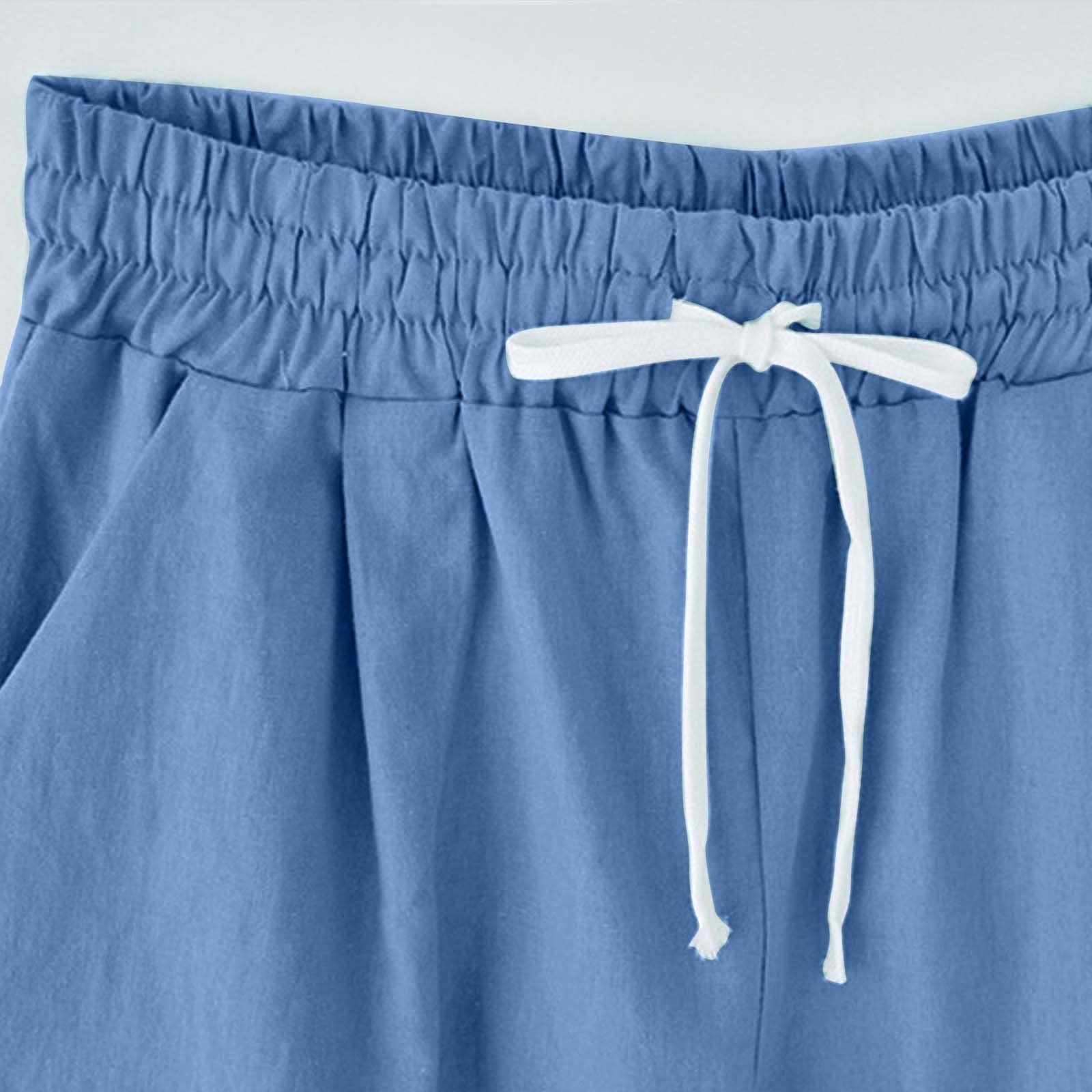 Plus Size Women's Bermuda Shorts - Soft Cotton & Linen, Elastic Waist for Comfort | Casual & Summer Wear