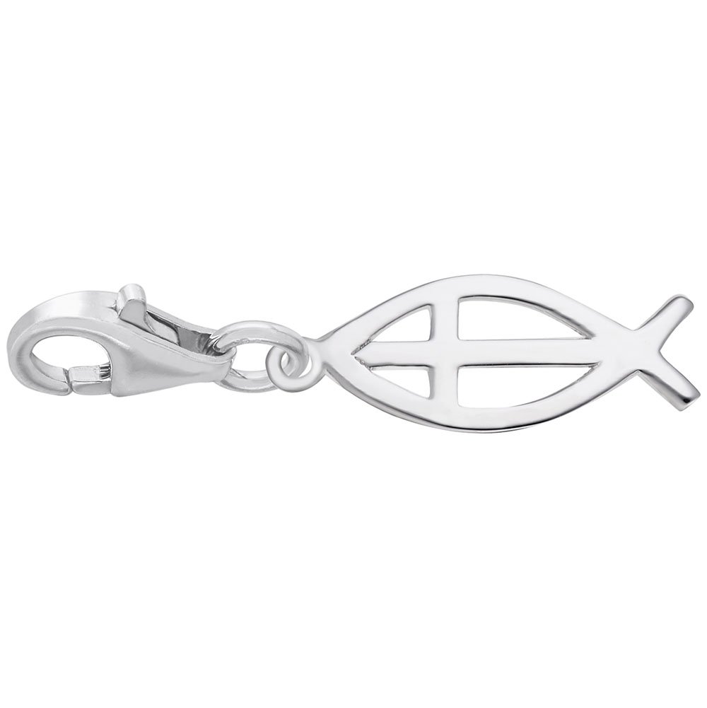 Ichthus Fish Charm Pendant with Lobster Claw Clasp - Religious Jewelry for Bracelets & Necklaces - Perfect for Christian Gifts, Baptism, and Everyday Faith Accessories