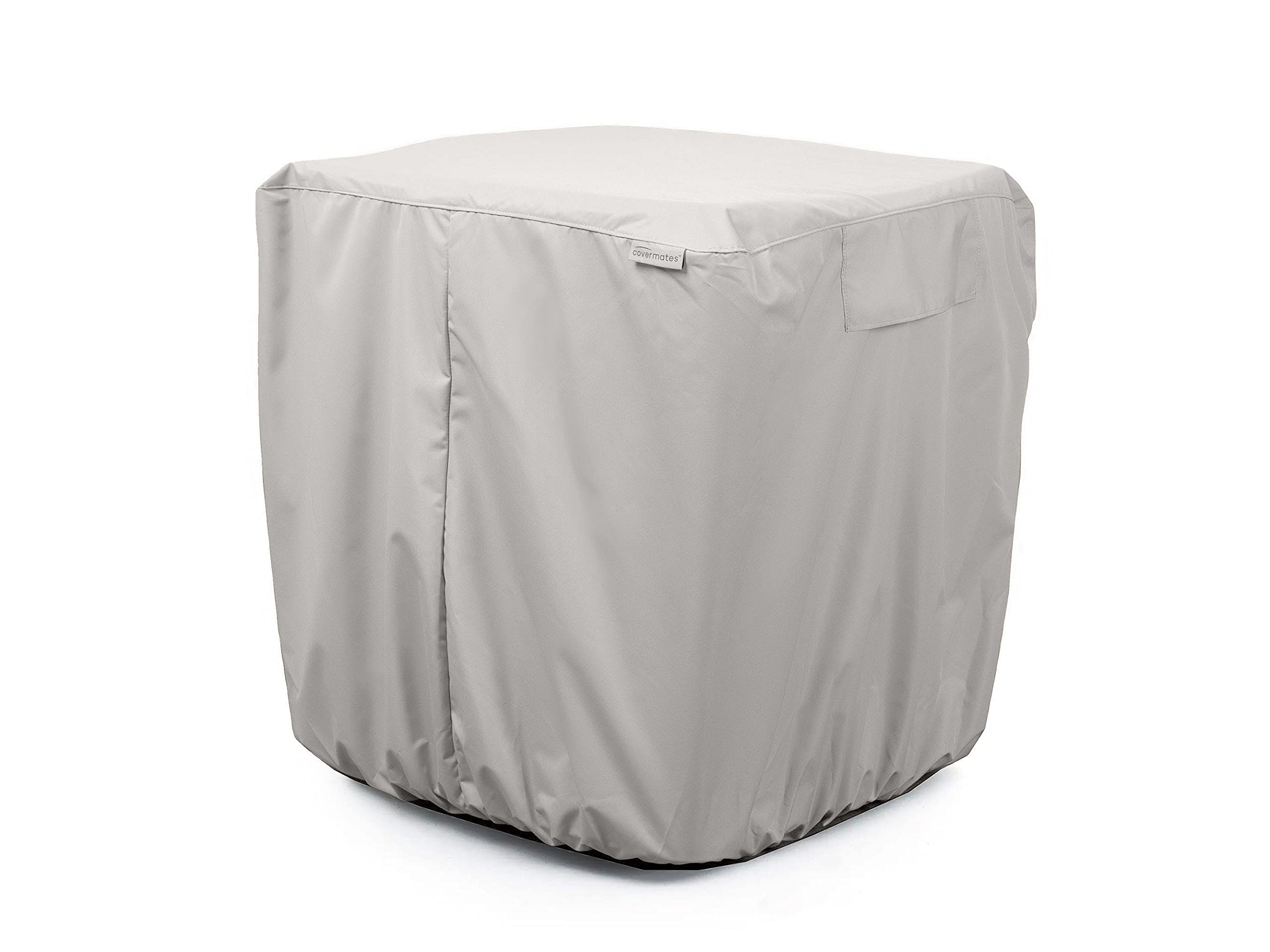 Heavy-Duty Polyester Air Conditioner Cover - Weather Resistant, Elastic Hem, Ripstop Grey AC Unit Protector for Outdoor Use in All Seasons