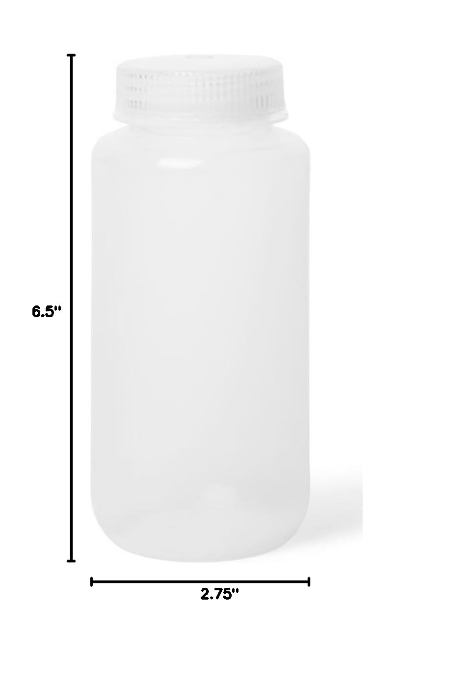 United Scientific® Unistore™ 16oz (500ml) Wide Mouth Reagent Bottles with Lids - Laboratory Grade Polypropylene Sample Containers - Case of 144 - Ideal for Chemical Storage, Lab Experiments & Scientific Research