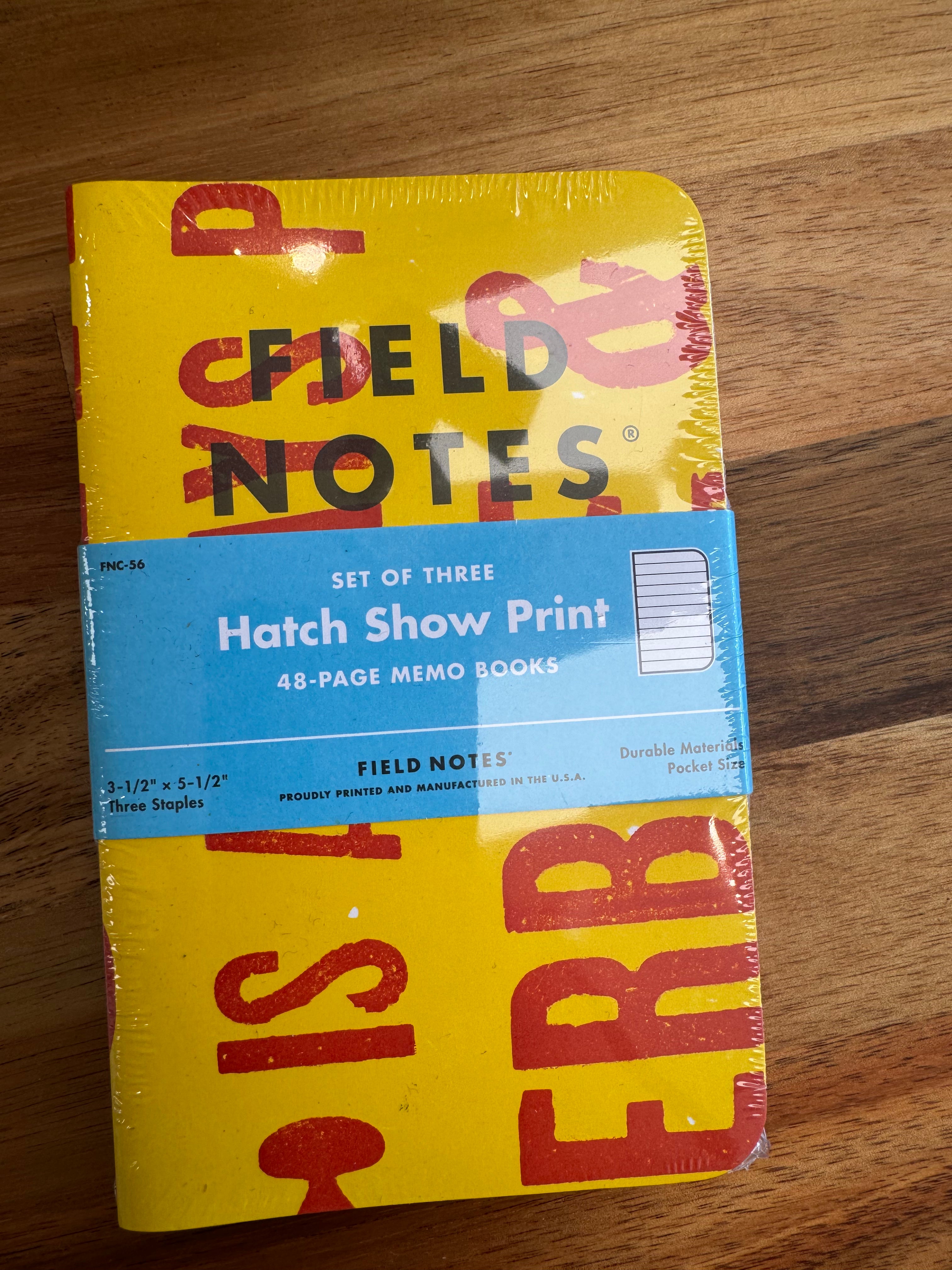 Field Notes Hatch Show Print Memo Books - Set of 3 Ruled 48-Page Notebooks for Journaling, Sketching & Office Notes - Vintage Design Notepad for Writers, Artists & Students