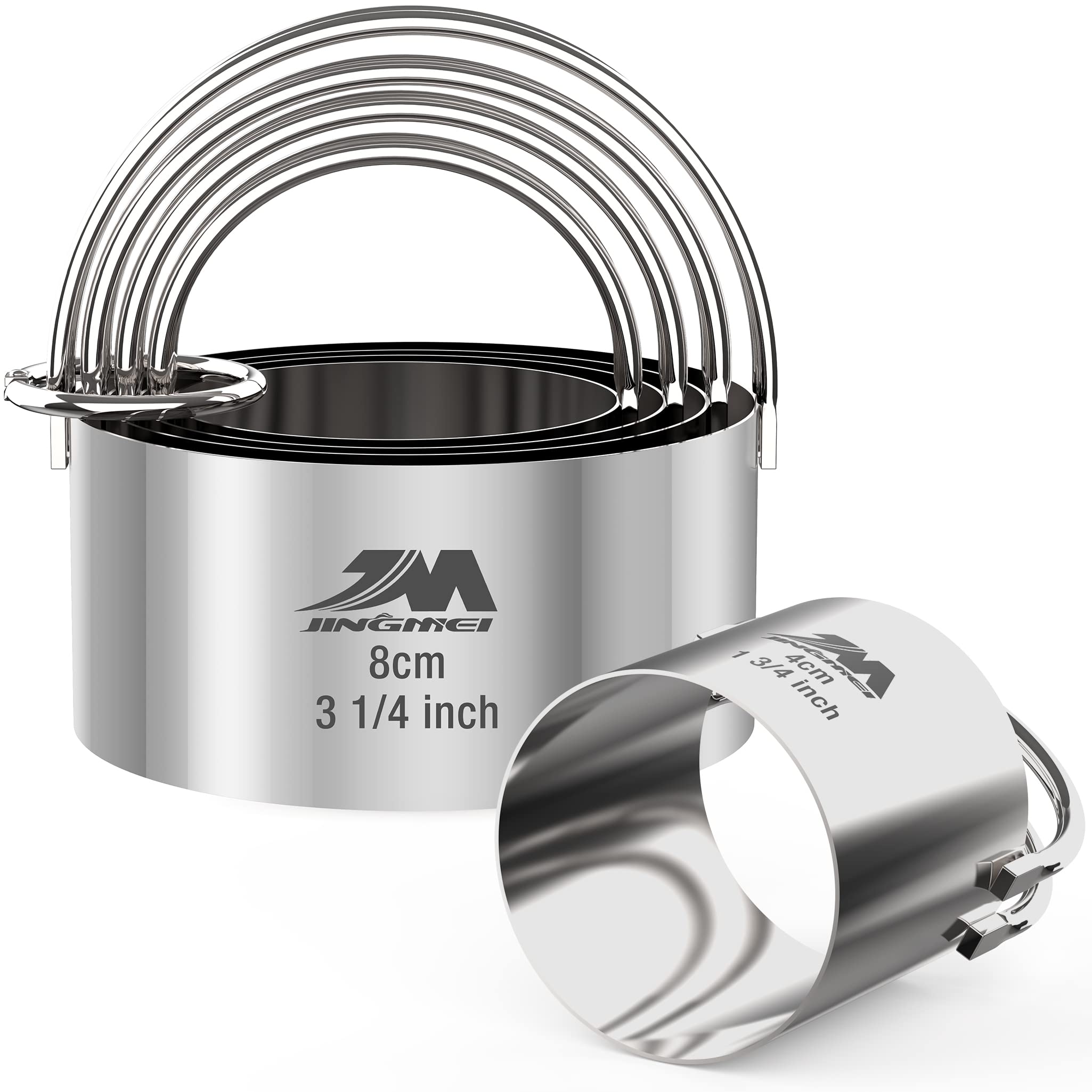 5-Piece Round Biscuit Cutter Set with Handle - Professional Baking Tools for Cookies, Pastries & Dough - Perfect for Holiday Baking, DIY Desserts & Home Baker Gifts