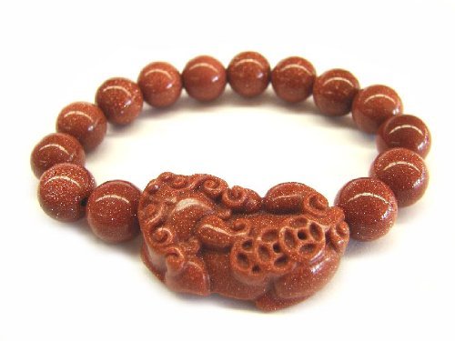 Feng Shui Red Goldstone Pi Yao Bracelet for Wealth & Protection - Lucky Charm Bracelet for Good Fortune & Positive Energy - Perfect for Meditation, Gifts & Spiritual Healing
