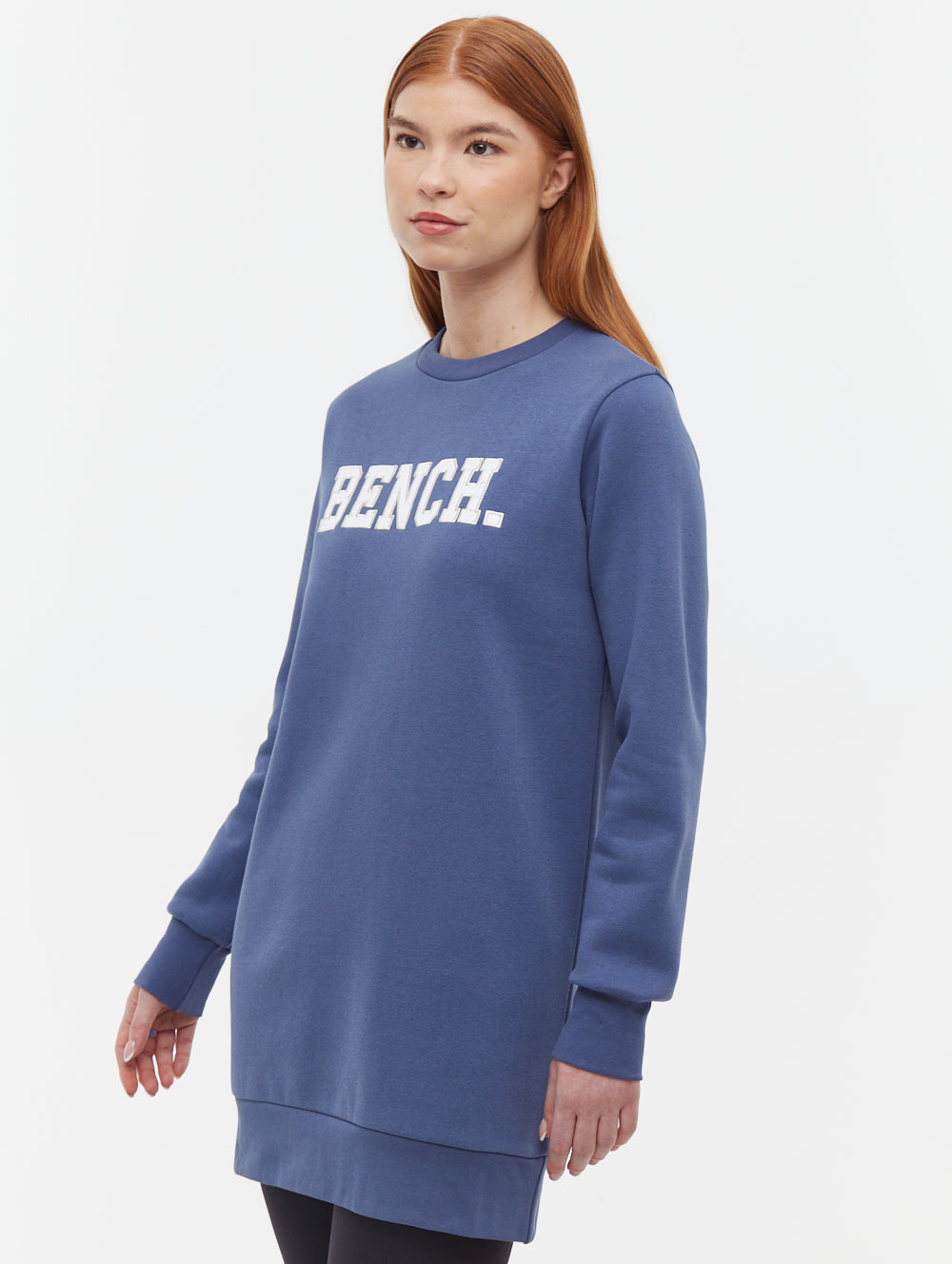 Urlenne Collegiate Logo Crew Neck Sweatshirt Dress - Women's Casual Pullover Hoodie for School Spirit & Game Day Outfits