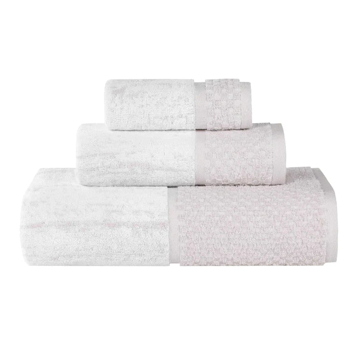 Premium Cotton Plush Soft Absorbent 2-Tone 3-Piece Bath Towel Set for Spa, Gym & Luxury Home Use