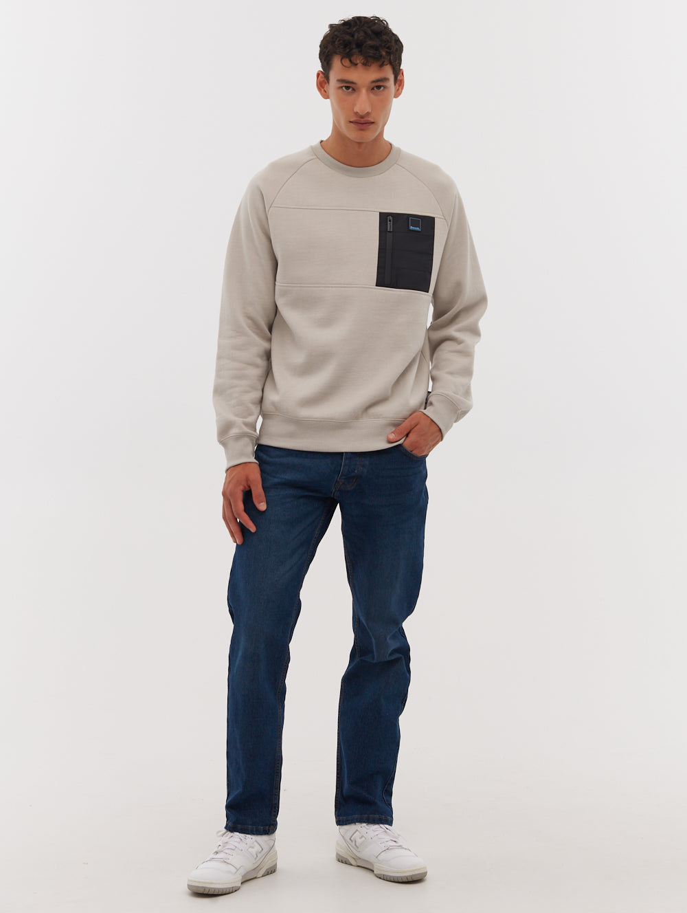 Marton Chest Pocket Crew Neck Sweatshirt for Men - Comfortable Cotton Pullover Hoodie for Casual Wear, Gym & Outdoor Activities