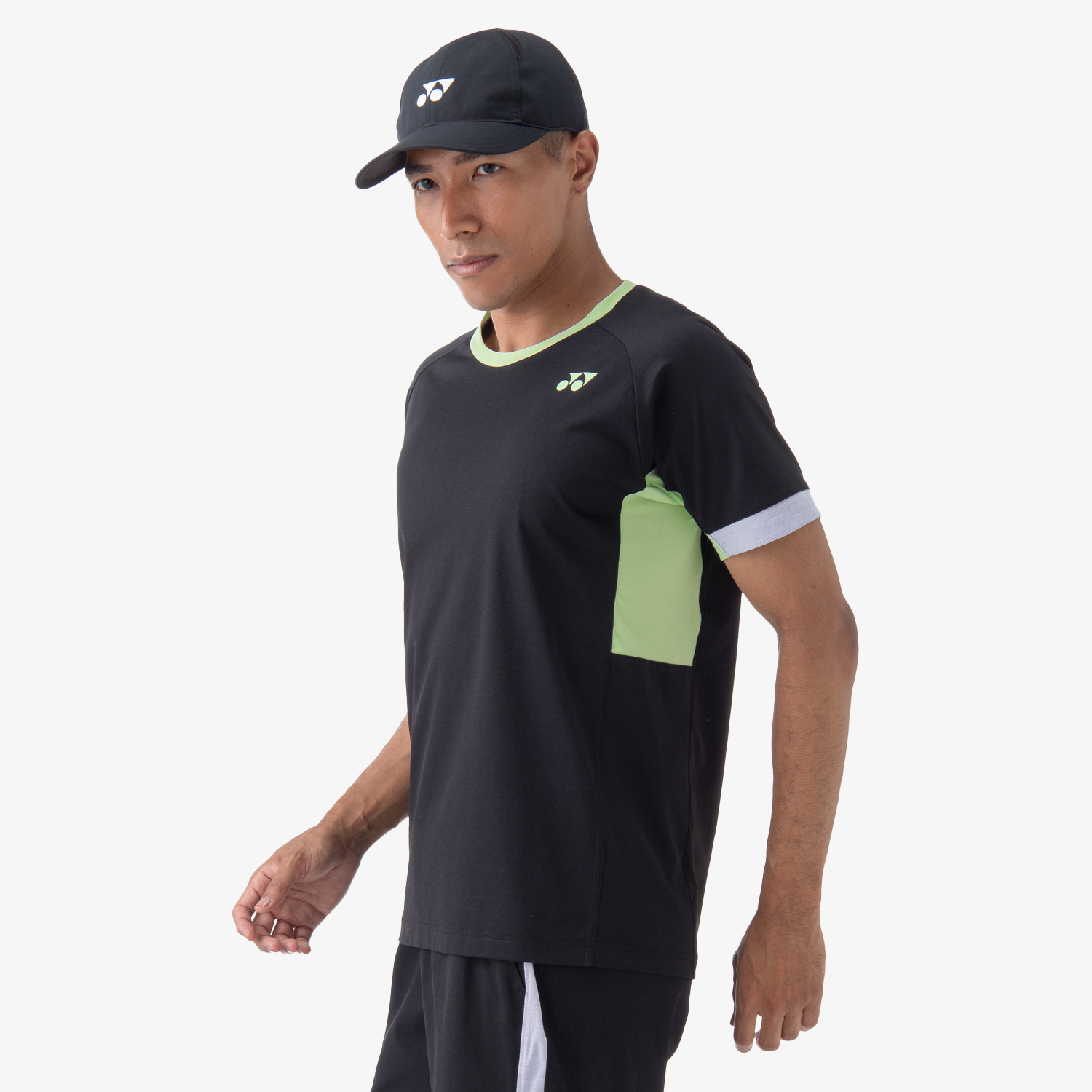 Yonex Men's Crew Neck Tennis Shirt 10563 - Black | Moisture-Wicking Performance Top for Tennis, Golf & Casual Wear