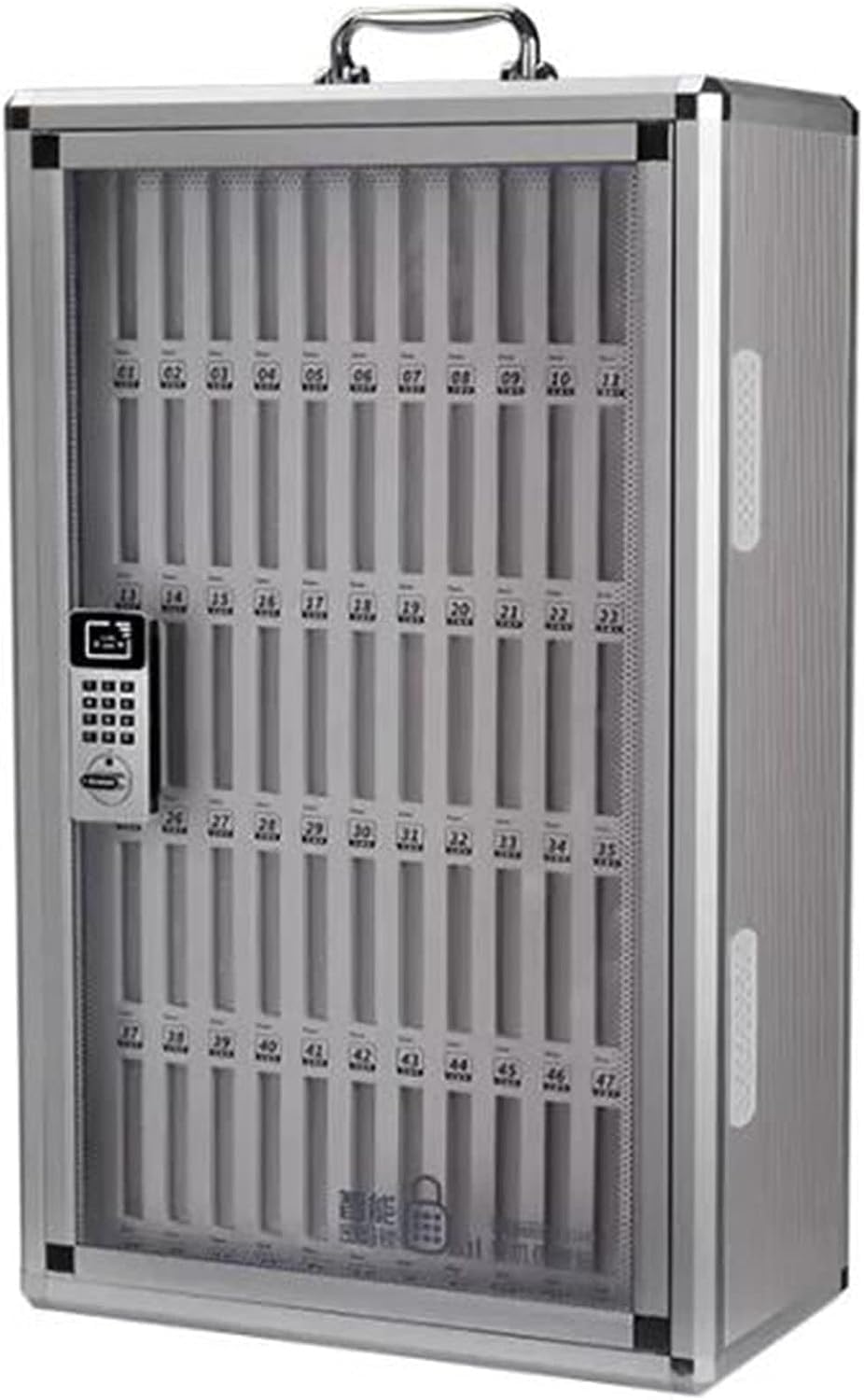 Lockable Mobile Phone Storage Cabinet - Secure Cell Phone Storage Box with Key for Schools, Offices & Staff Dining Rooms (60 Phones Capacity) - Ideal for Classroom, Workplace & Public Spaces