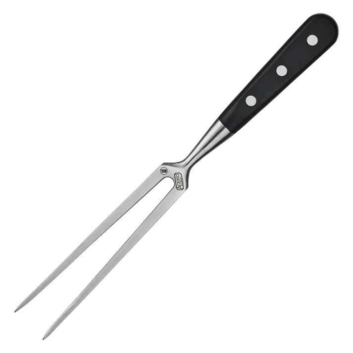 Winco 12-Inch Stainless Steel Pot Fork with Black Handle - Perfect for Cooking, Serving, and Kitchen Use