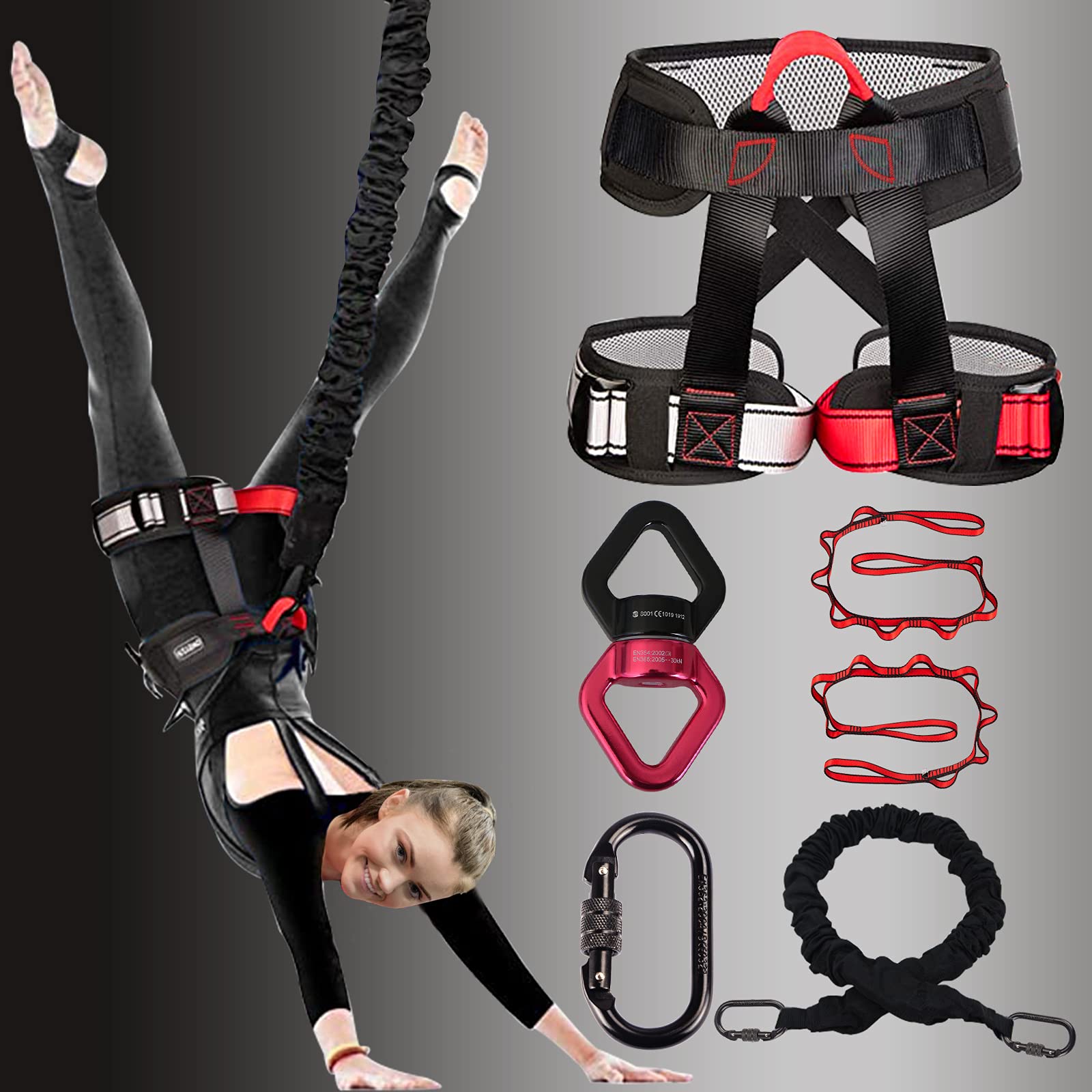 Dasking Heavy Duty Bungee Resistance Band Set - 4D Bungee Cord for Yoga, Dance, Workout & Home Gym Training | Professional Fitness Equipment for Strength Training & Aerial Yoga
