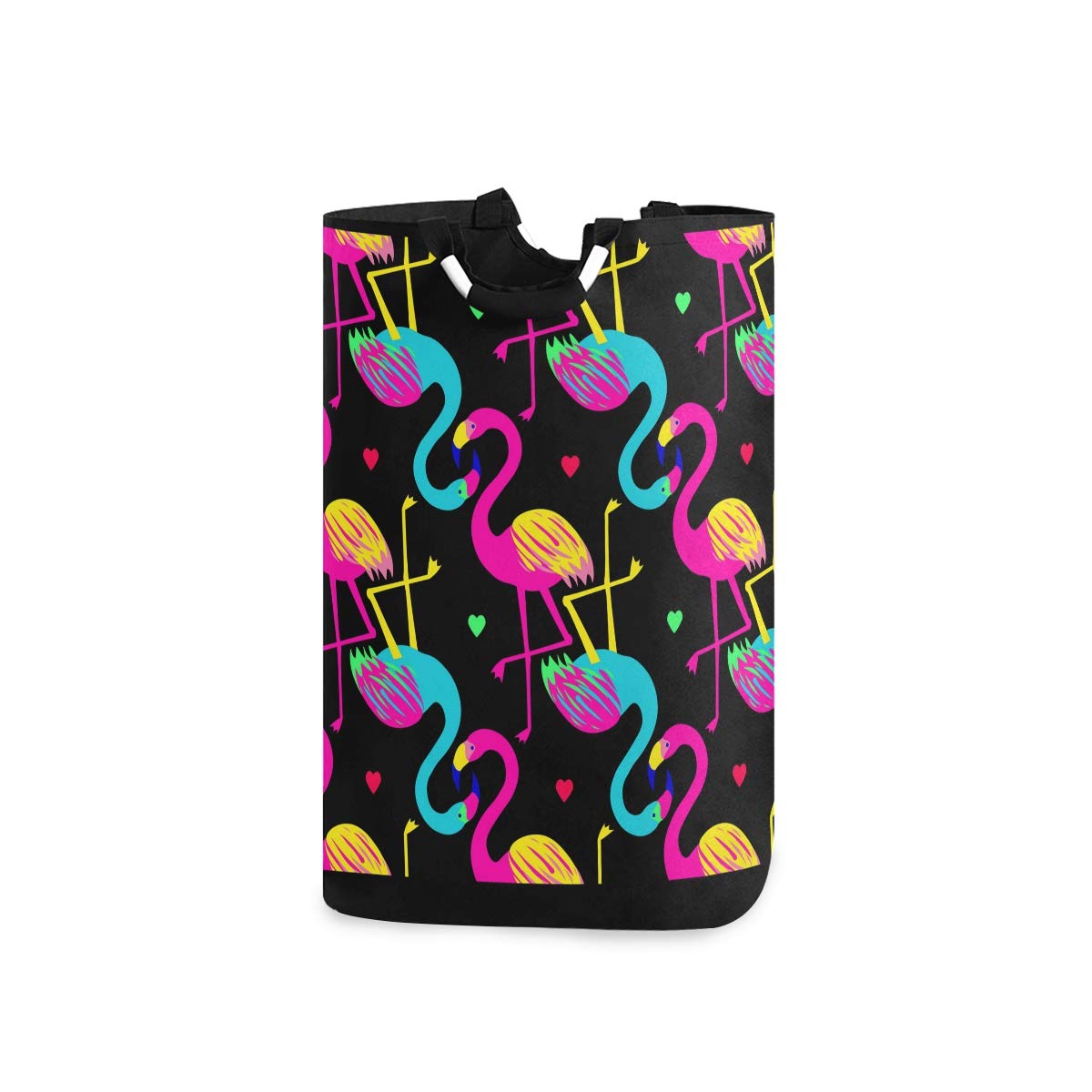 RunningBear Collapsible Laundry Basket - Large Capacity Flamingo Design Hamper for Bathroom & Bedroom Clothes Organization, Perfect for Laundry Room, Dorm, and Travel