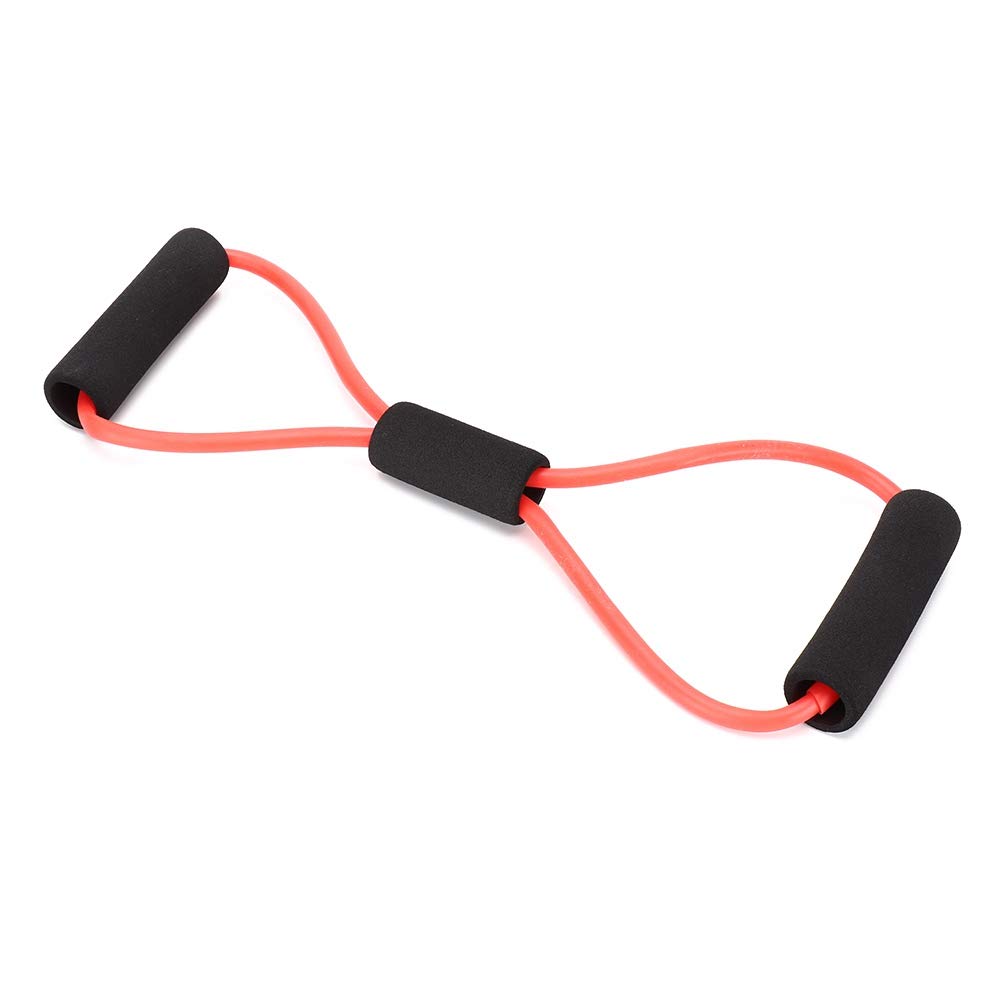 Premium 8-Shaped Resistance Bands for Men & Women - Chest Expander, Arm & Shoulder Workout Stretch Bands - Home Gym Equipment for Strength Training, Yoga & Fitness (Red) - Perfect for Home Workouts, Office Stretching & Travel Fitness