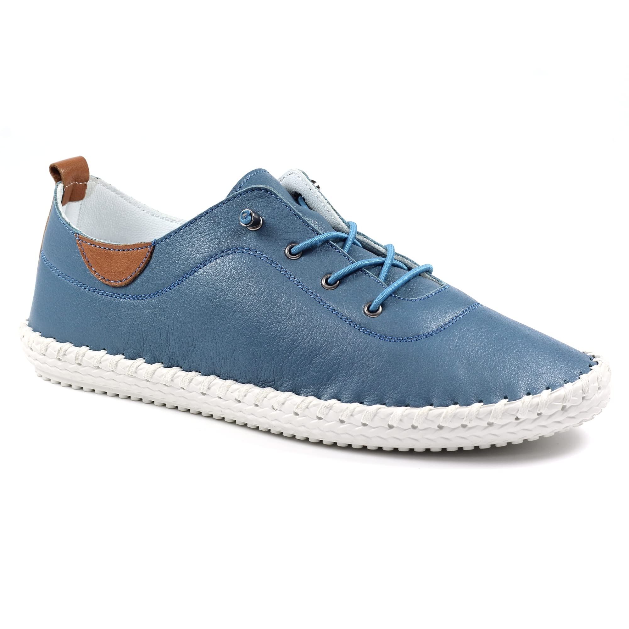 Stylish Women's Leather Sneakers - Lunar St Ives Comfortable Casual Shoes for Walking, Travel & Everyday Wear
