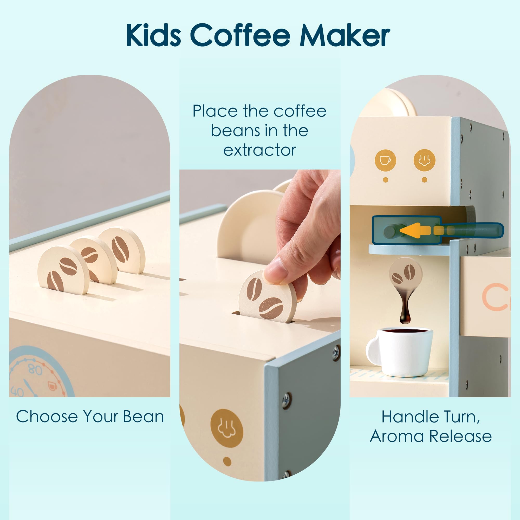 ROBOTIME Kids Pretend Play Supermarket Toy Set with Checkout Counter, Vending Machine, Coffee Maker & Cutting Food - Interactive Grocery Store Playset for Toddlers Boys & Girls - Perfect for Role Play, Learning & Family Fun