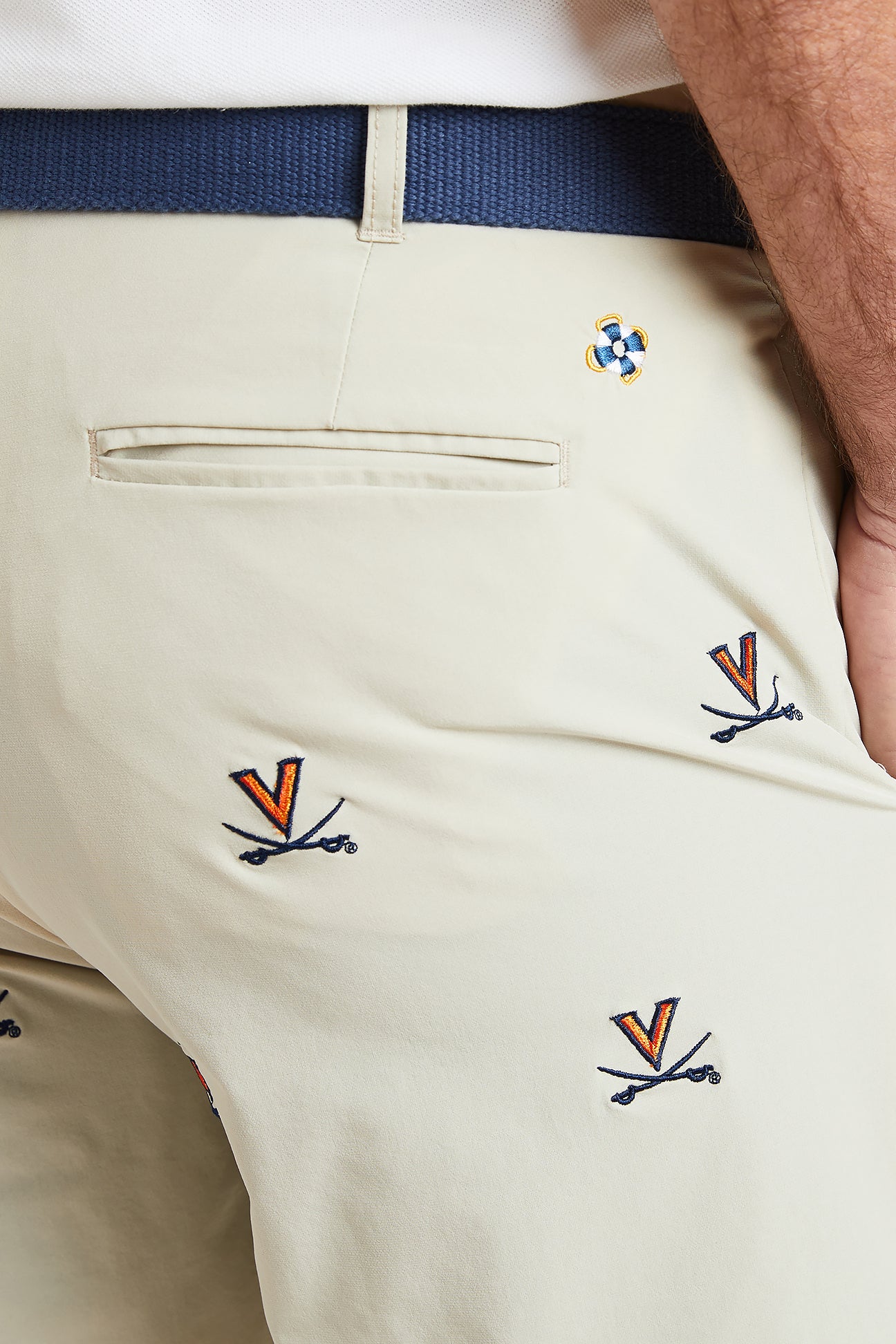 UVA Collegiate ACKformance Shorts in Khaki - Comfortable Athletic Shorts for Running, Gym & Casual Wear