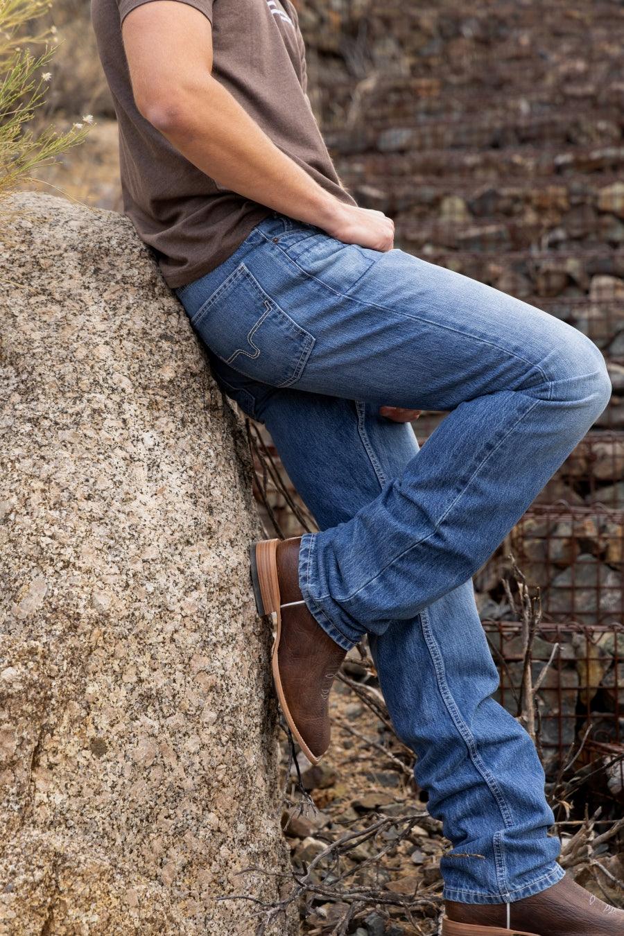 Men's James Mid Wash Jeans - Classic Straight Fit Denim Pants for Casual Wear & Everyday Style