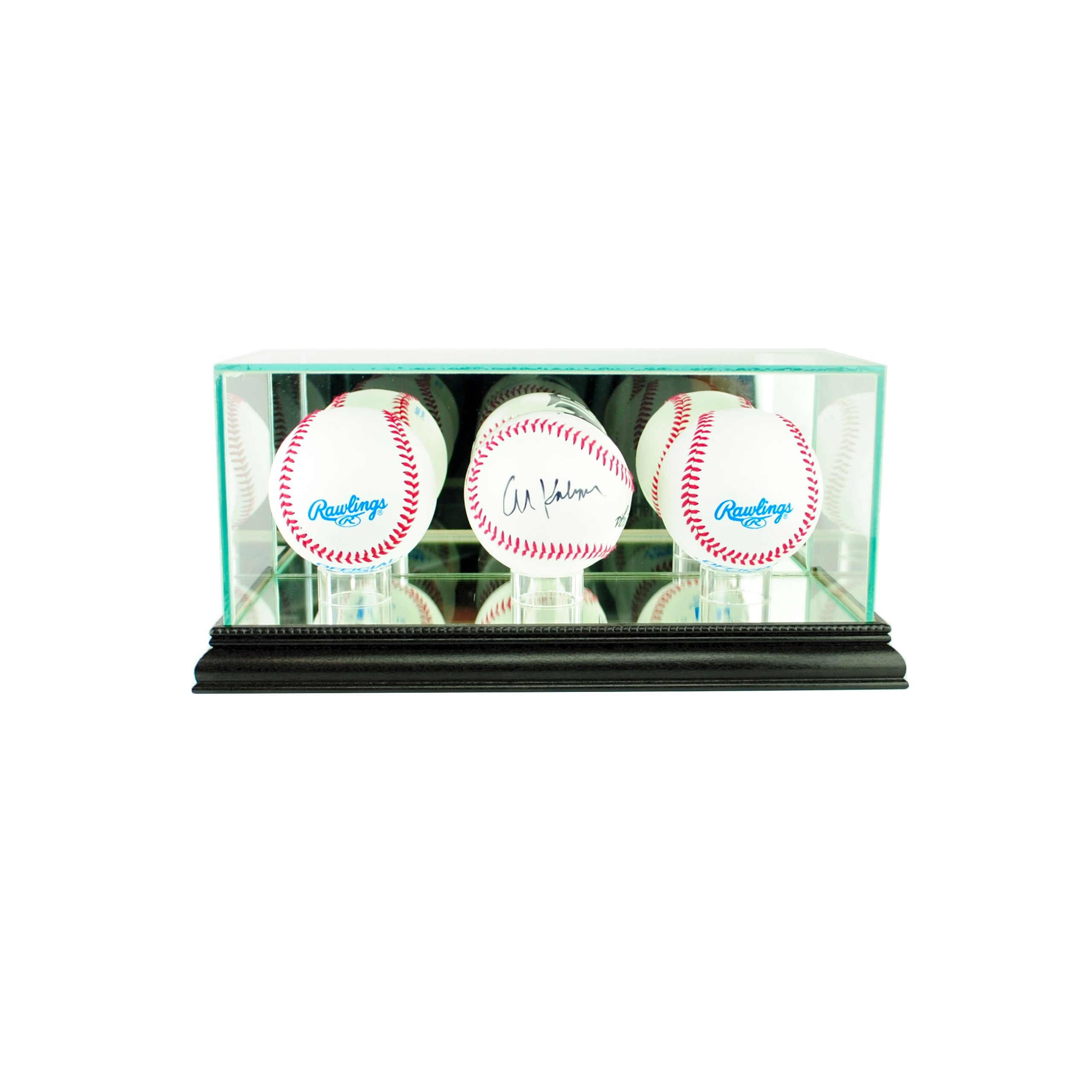 MLB Triple Baseball Display Case - Premium Glass Showcase for Collectible Baseballs - Perfect for Home, Office, or Sports Memorabilia Display