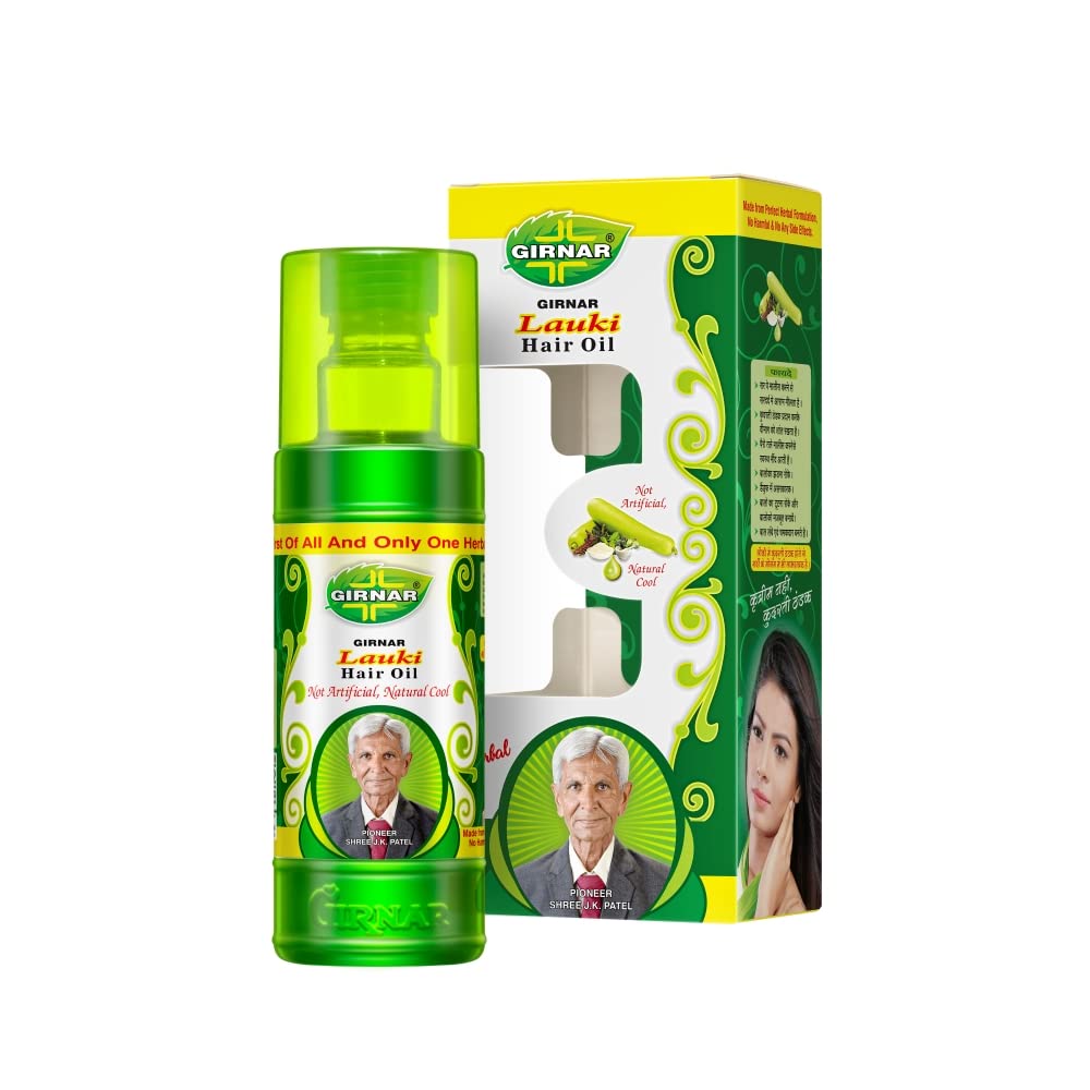 Girnar Lauki Hair Oil with 14 Herbal Extracts - 500ml Bottle for Hair Growth & Scalp Care | Natural Ayurvedic Treatment for Dry, Damaged Hair | Perfect for Daily Hair Nourishment & Massage
