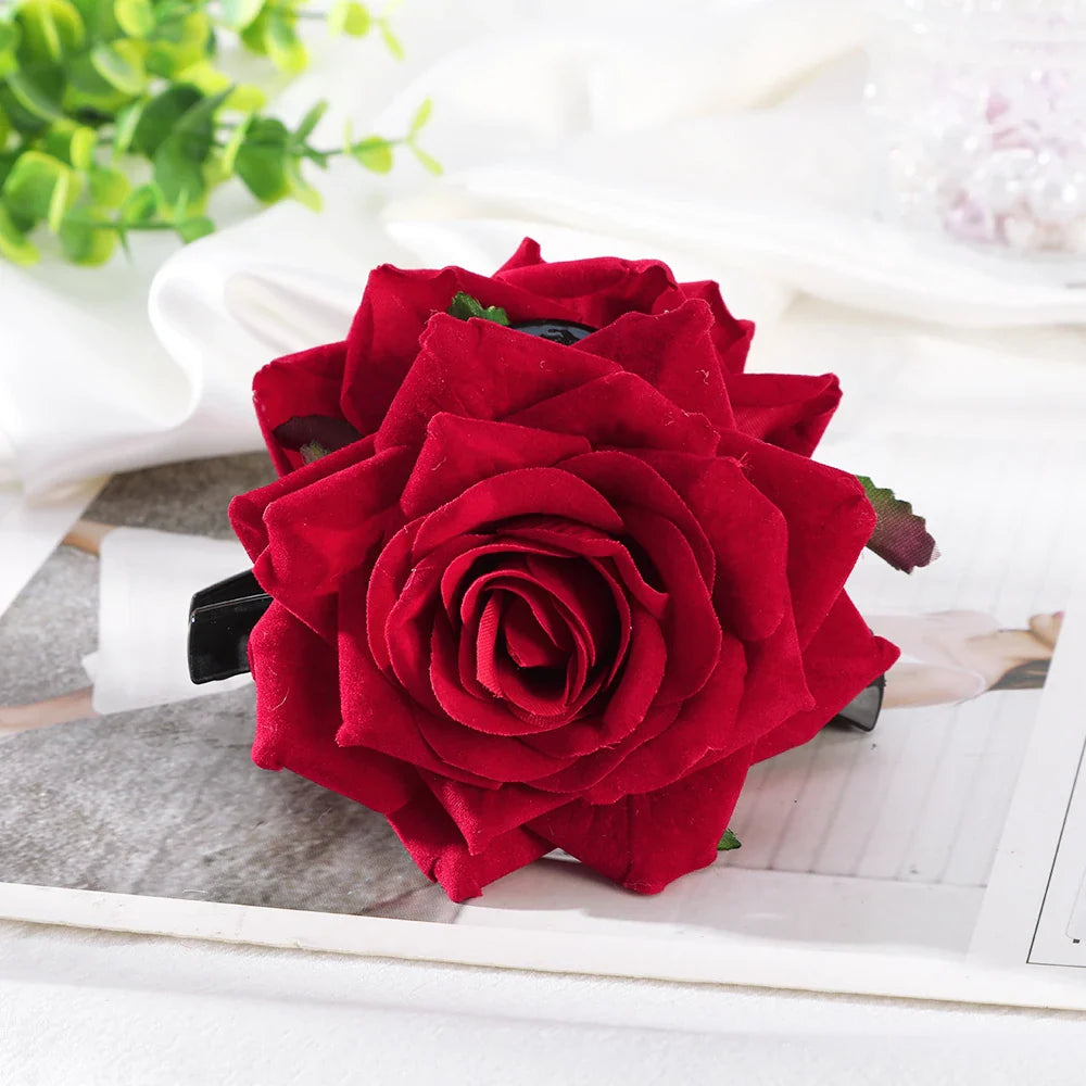 Haimeikang Large Flower Hair Clips for Women - Thick Hair Barrettes, Crab Claw Hairpins, Summer Fashion Hair Accessories for Weddings, Parties, and Everyday Wear