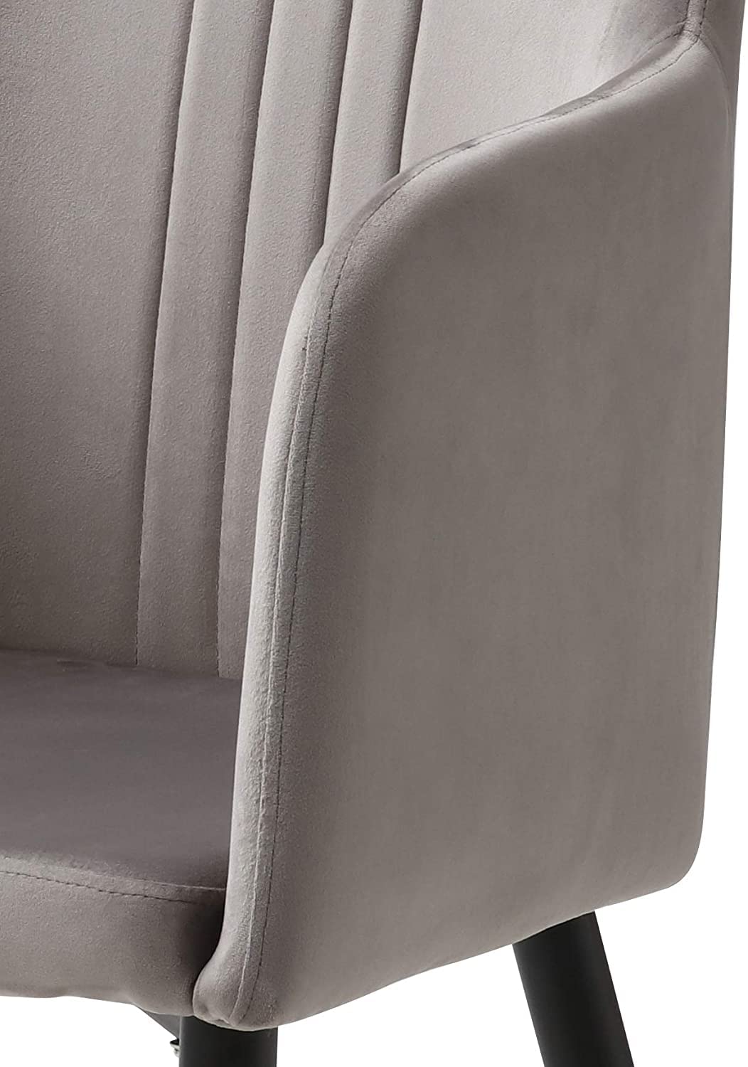 AC Pacific Jason Accent Chairs Set of 2 - Soft Upholstered Modern Armchairs with Black Metal Legs for Living Room, Bedroom & Home Office - Fossil Gray | Stylish & Durable Seating for Relaxing, Reading & Entertaining Guests
