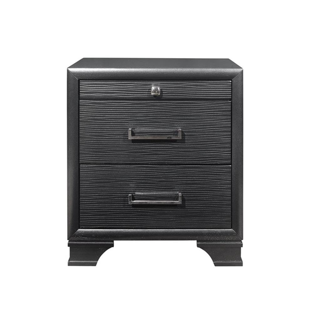Jordyn Textured Nightstand - Modern Grey Bedside Table with Drawer for Bedroom, Living Room & Guest Room | Global Furniture USA