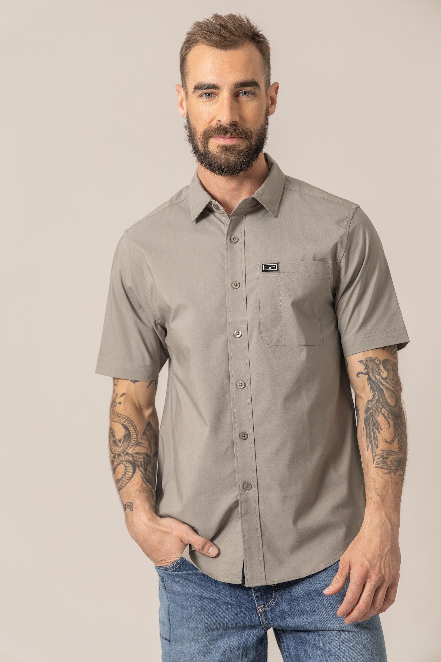 Linville Men's Short Sleeve Dress Shirt - Casual Business Office Wear - Perfect for Work, Weddings & Summer Outings