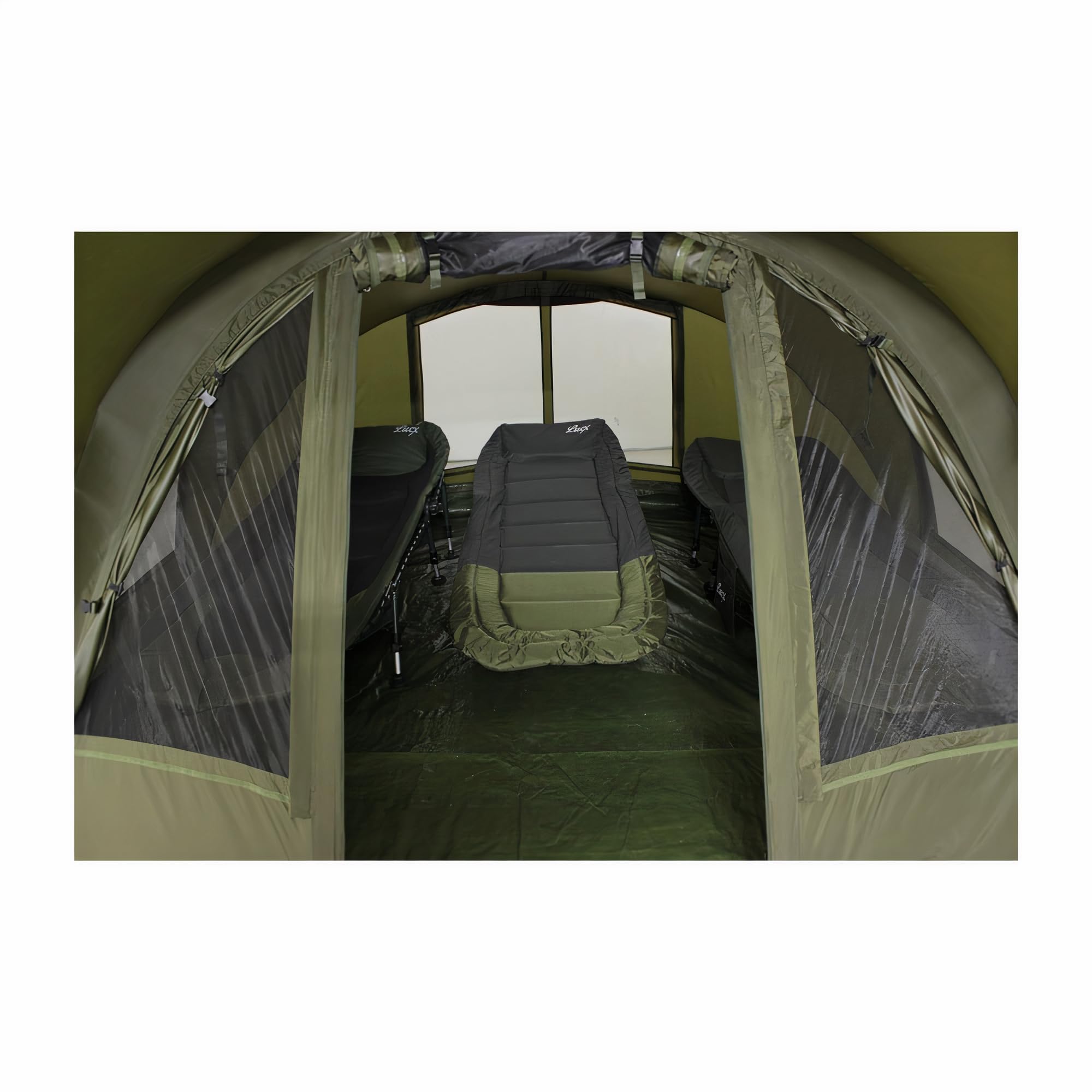 Lucx Leopard Bivvy Fishing Tent - 2-3 Person Waterproof Carp Dome Shelter (10,000mm, Olive Green) for Camping, Angling & Outdoor Adventures