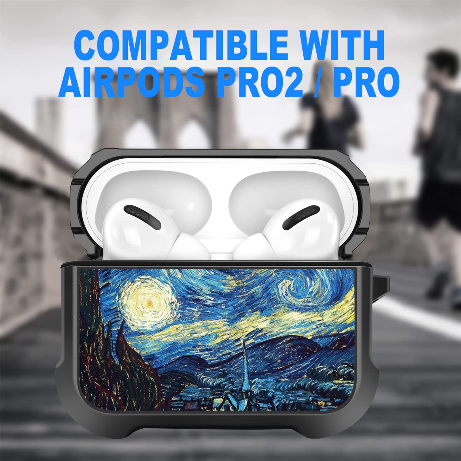 AirPods Pro 2nd Gen & AirPods Pro Protective Case - Starry Night Pattern Soft TPU Shockproof Cover - Perfect for Travel, Work & Daily Use