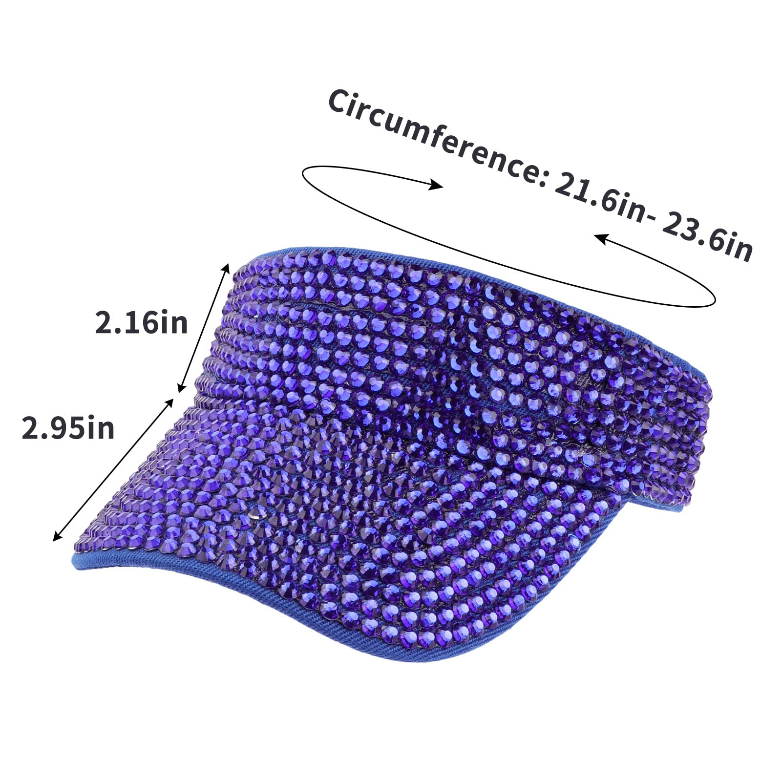 Shiny Rhinestone Adjustable Sport Sun Visor Hat for Women & Men - Breathable Summer Golf Tennis Running Jogging Cap | Perfect for Outdoor Sports, Beach Vacations & Summer Activities