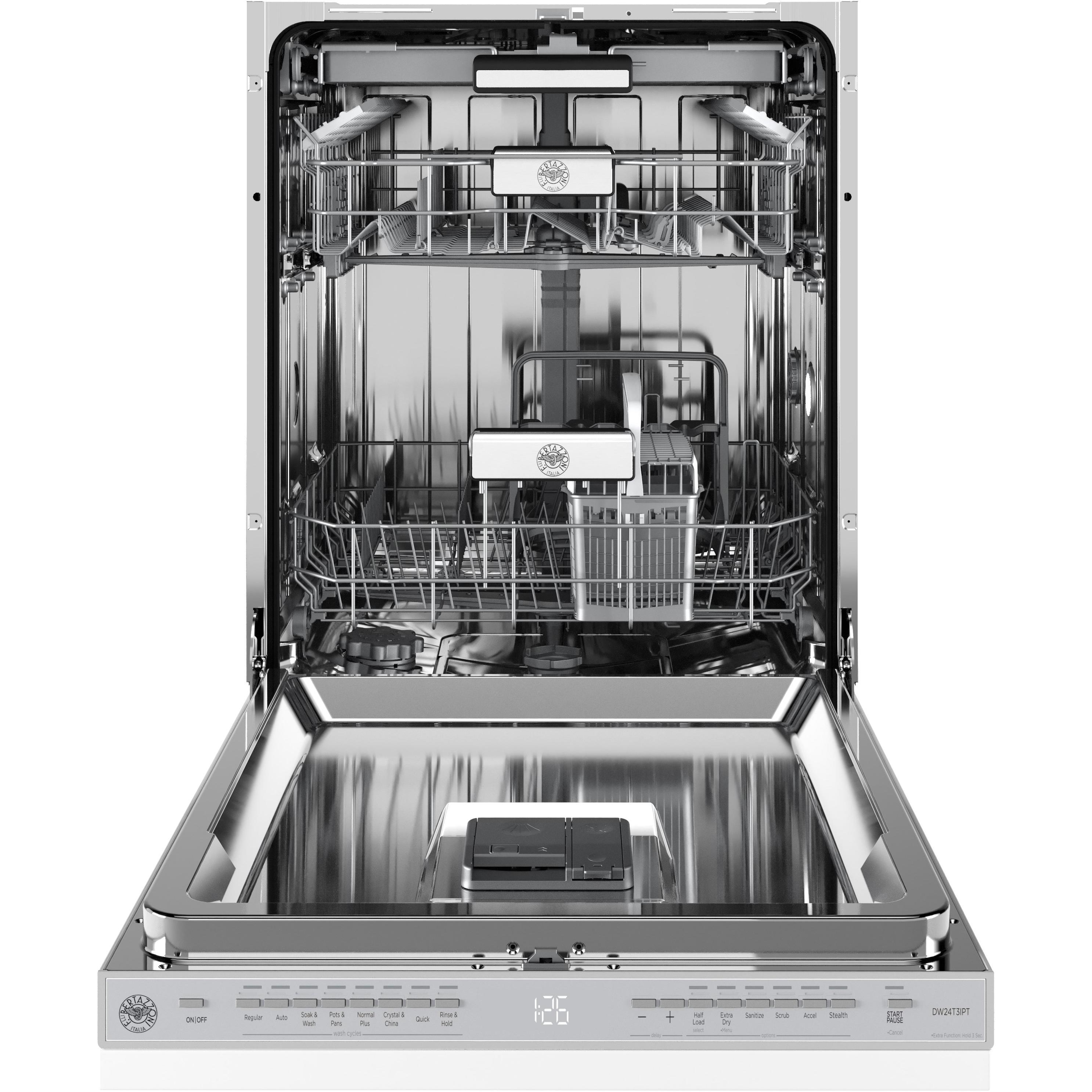 Bertazzoni 24 Inch Built-in Dishwasher DW24T3IPT - Stainless Steel Interior, Quiet Operation, Energy Star Certified for Modern Kitchens