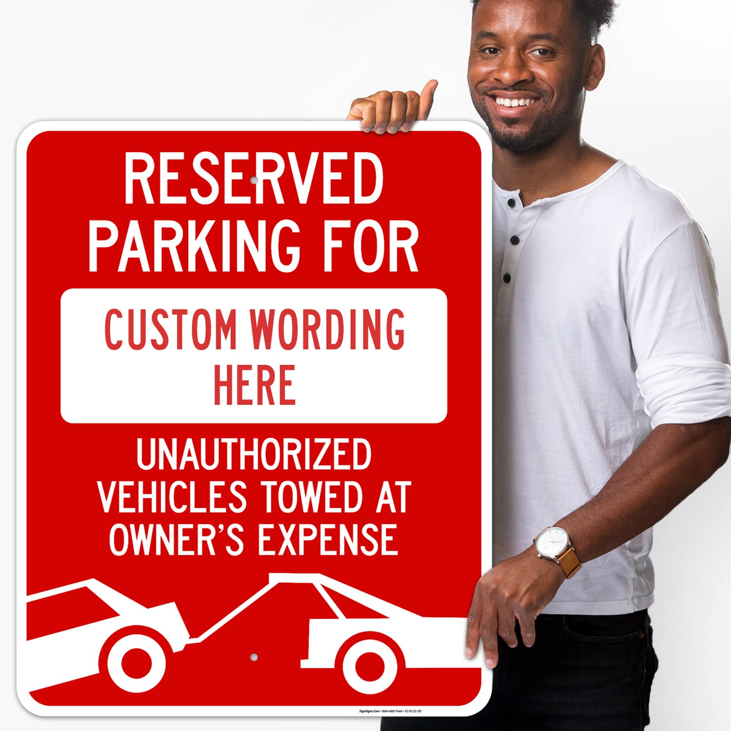 Custom Reserved Parking Sign - 24x30 Inches Rust-Free .063 Aluminum - Fade-Resistant Indoor/Outdoor Sign - Made in USA - Perfect for Driveways, Garages & Business Parking Spaces