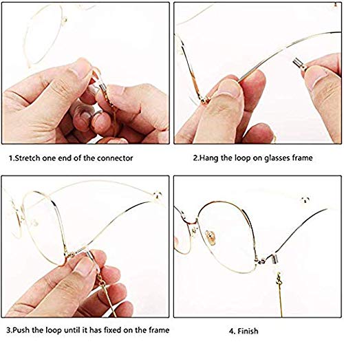 Vintage Eyeglass Chains - Non-Slip Metal Strap, 2 Pack Gold - for Reading & Sunglasses