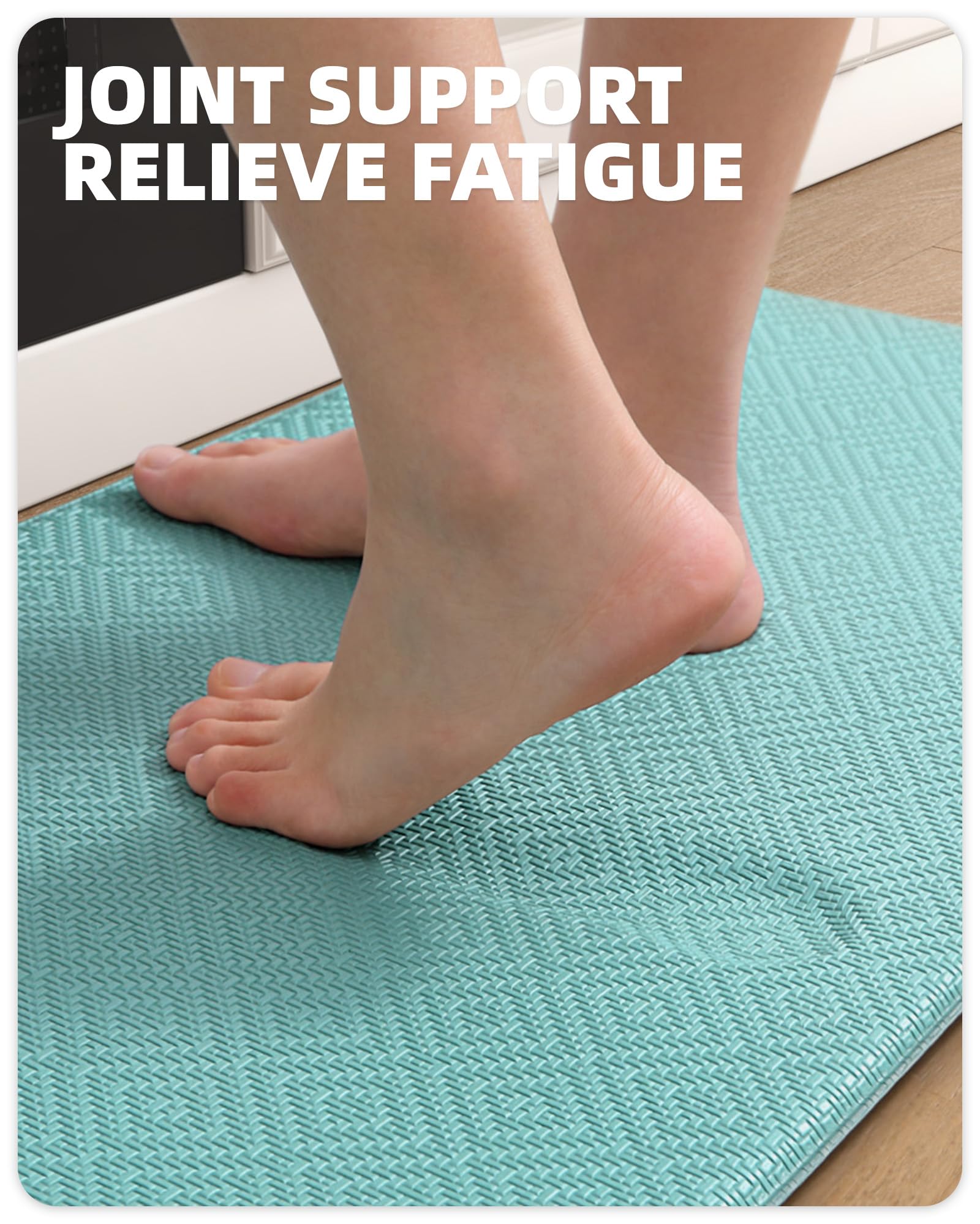 Anti-Fatigue Kitchen Floor Mat - Non-Slip Cushioned Foam Pad for Standing Comfort, 17