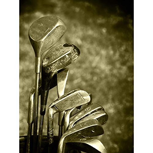 Vintage Golf Club Art Print - Sepia Sport Poster 18x24 Inch - Wall Decor for Golf Lovers, Man Cave & Game Room Decor - Perfect Gift for Golf Enthusiasts