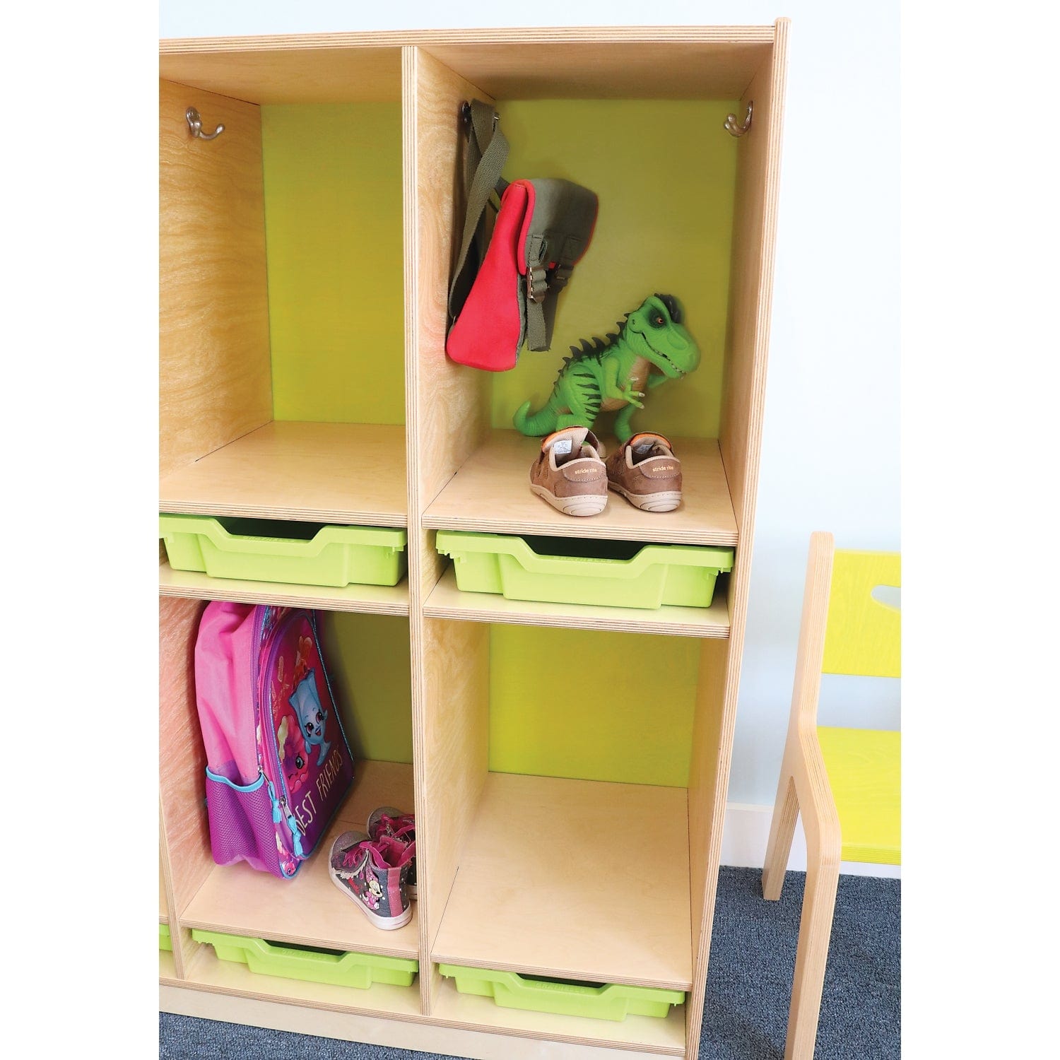 Whitney Plus Coat Locker - Heavy Duty Wall Mounted Coat Rack with Hooks for Jackets, Hats & Bags - Perfect for Entryway, Mudroom, Dorm & Office Organization