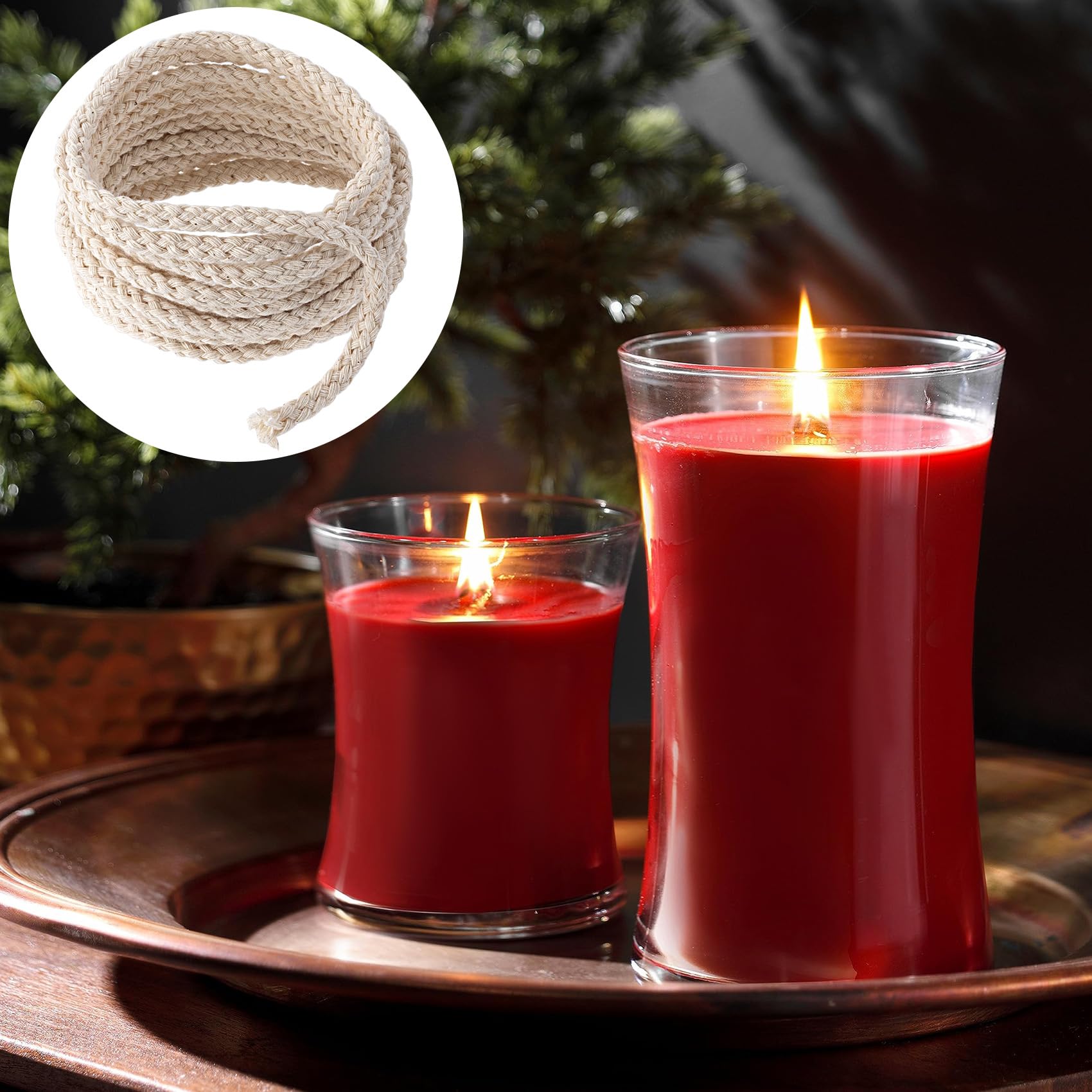 PAGOW 65.6ft/20m Cotton Candle Wicks - 1/8