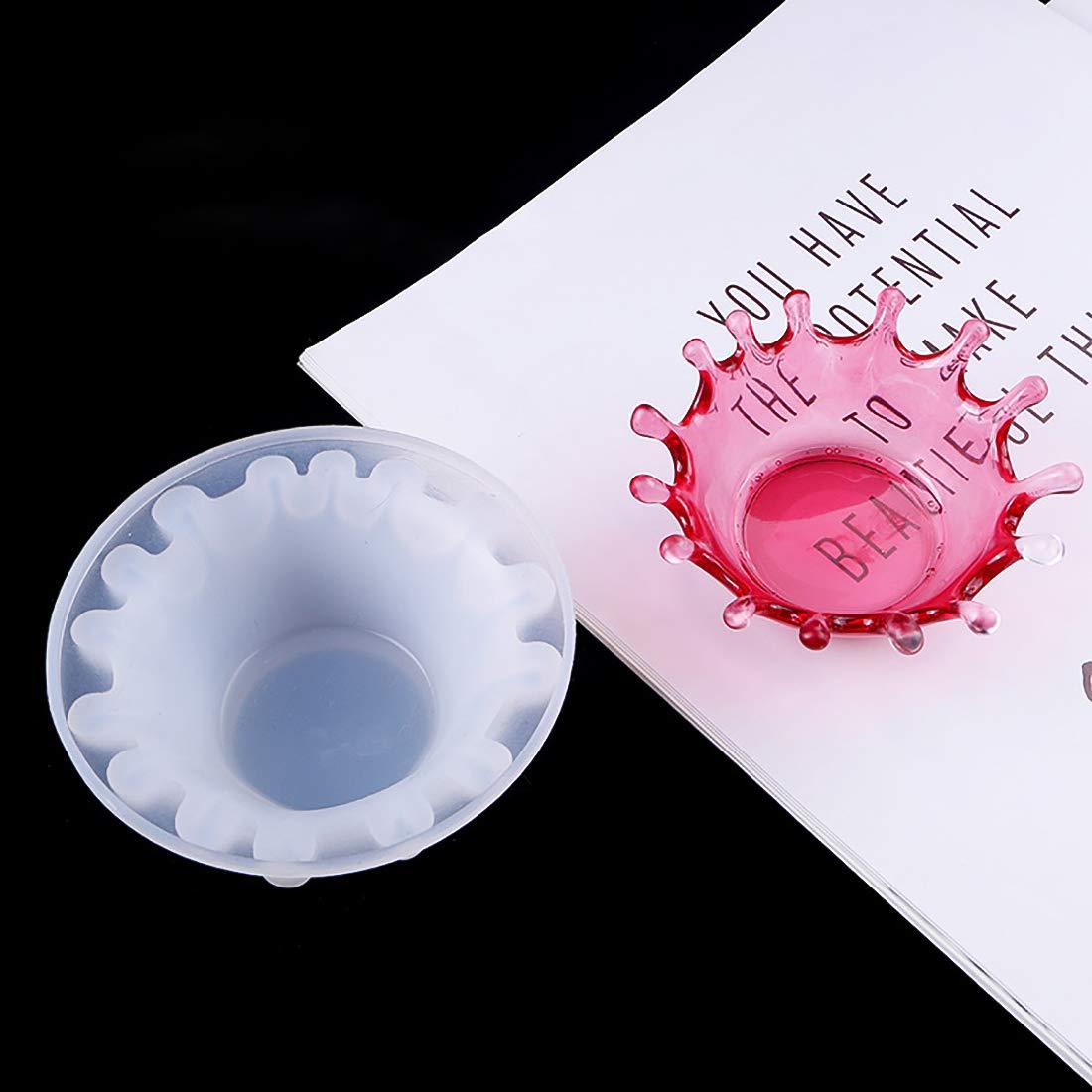 FineInno Resin Tray Molds - Water Drop Bowl Silicone Mold for Epoxy Resin Casting & Concrete Jewelry Holder | DIY Craft Supplies for Home Decor, Bathroom Organizer, Gift Box Making