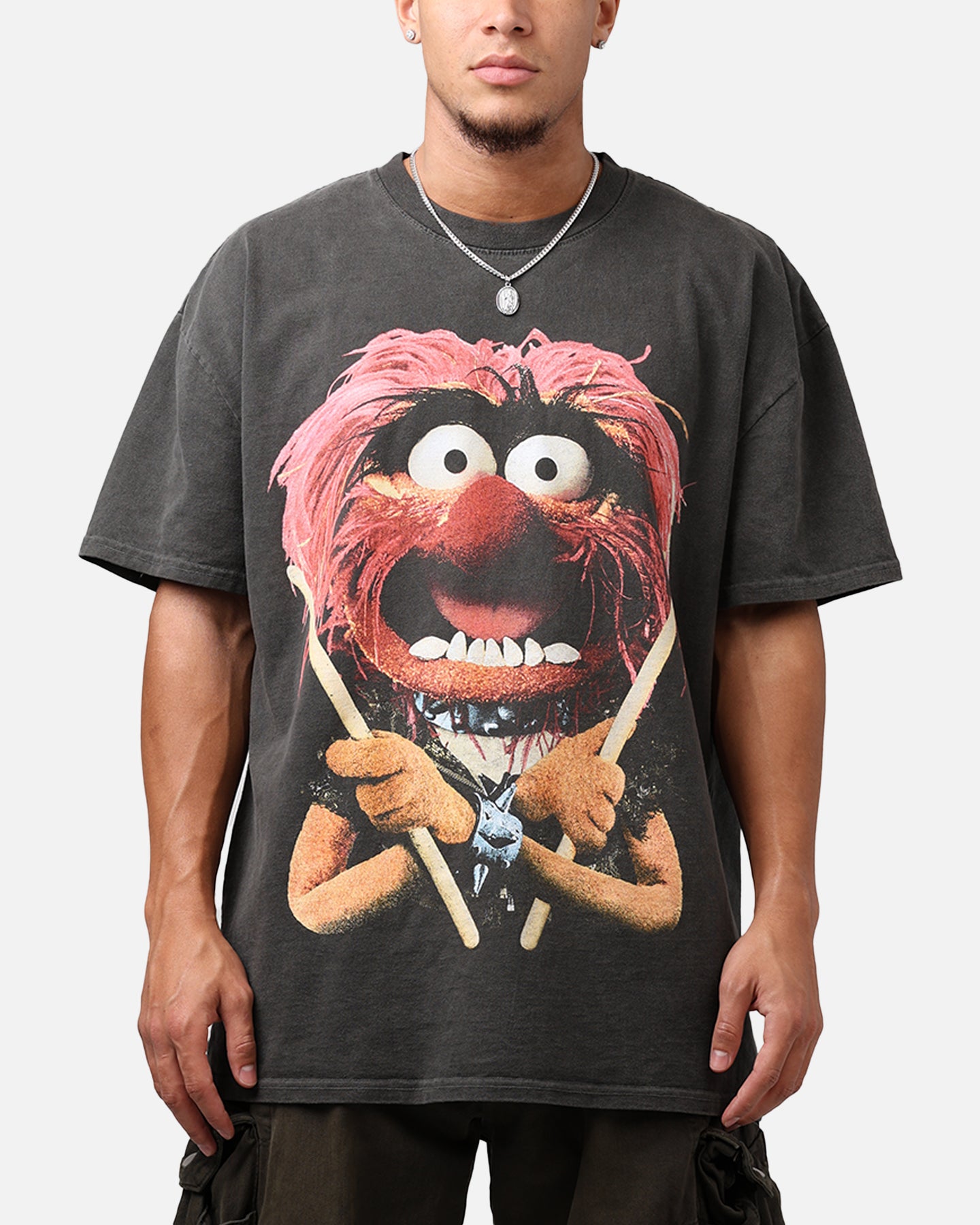 Vintage Disney The Muppets Animal Graphic T-Shirt - Black Heavyweight Cotton Tee for Men & Women - Perfect for Casual Wear, Concerts, and Disney Fan Gifts